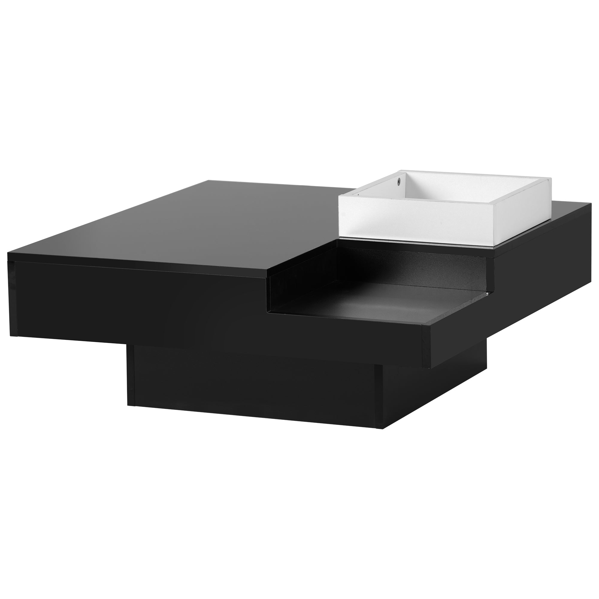 Square Coffee Table with 16-color LED Lights