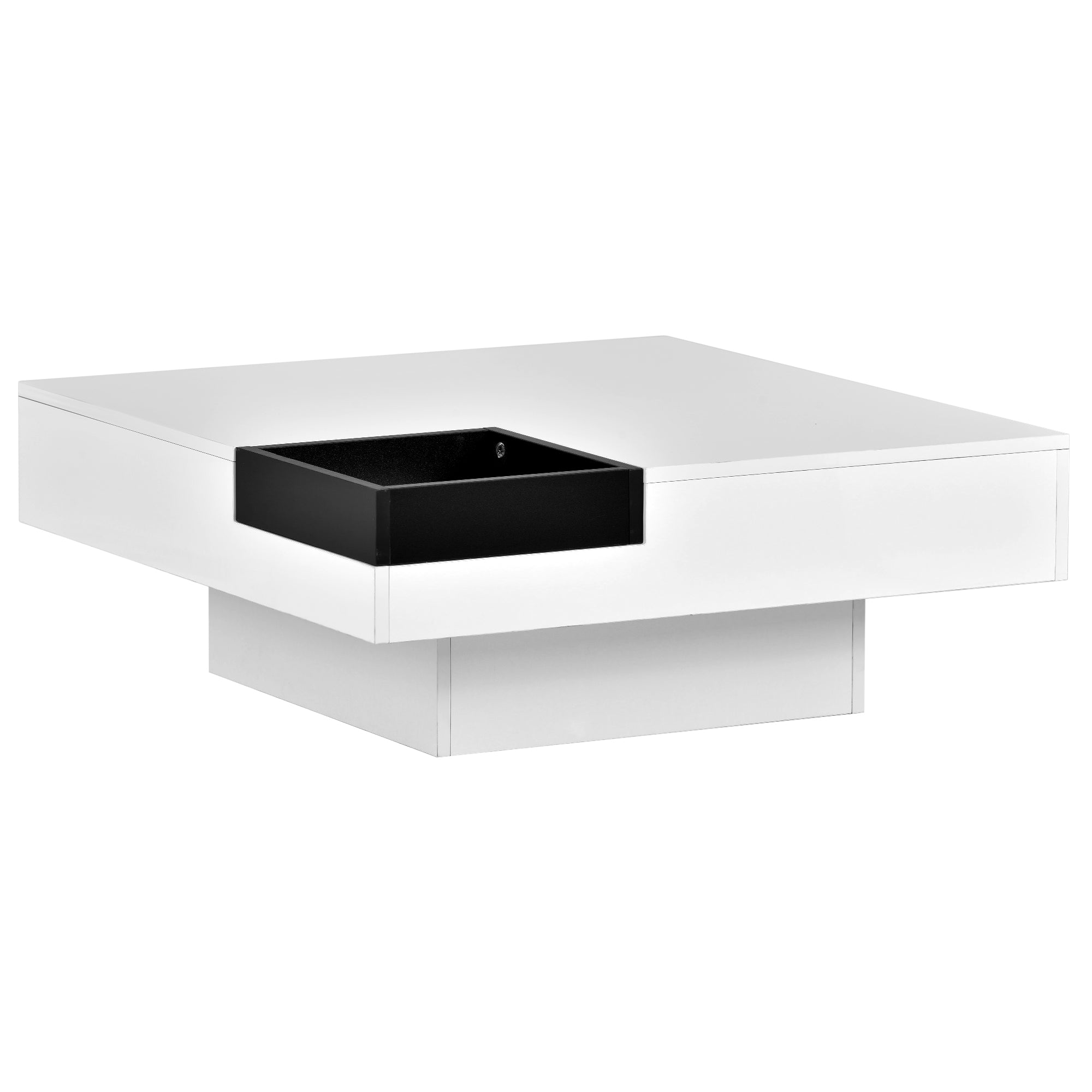 Square Coffee Table with 16-color LED Lights