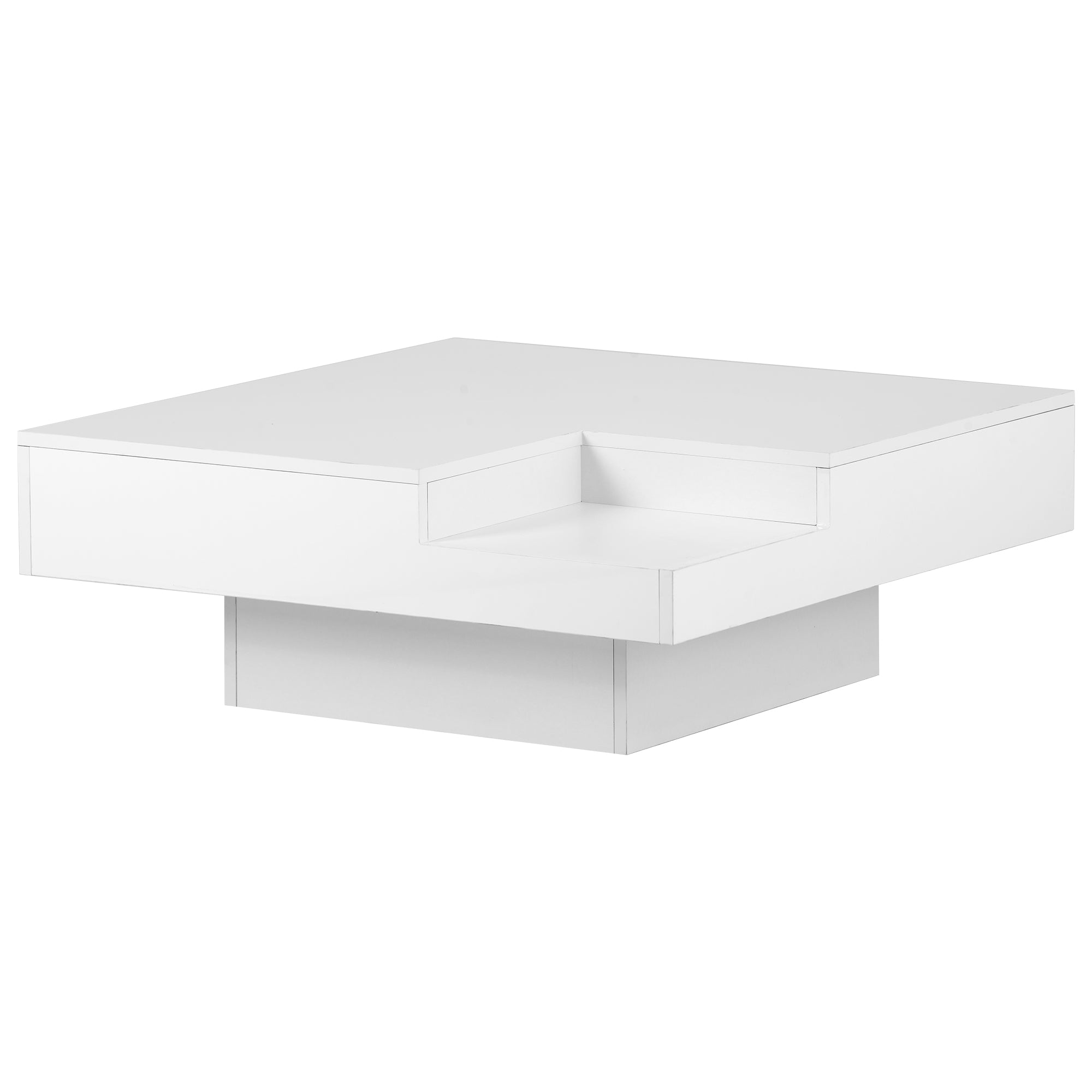 Square Coffee Table with 16-color LED Lights