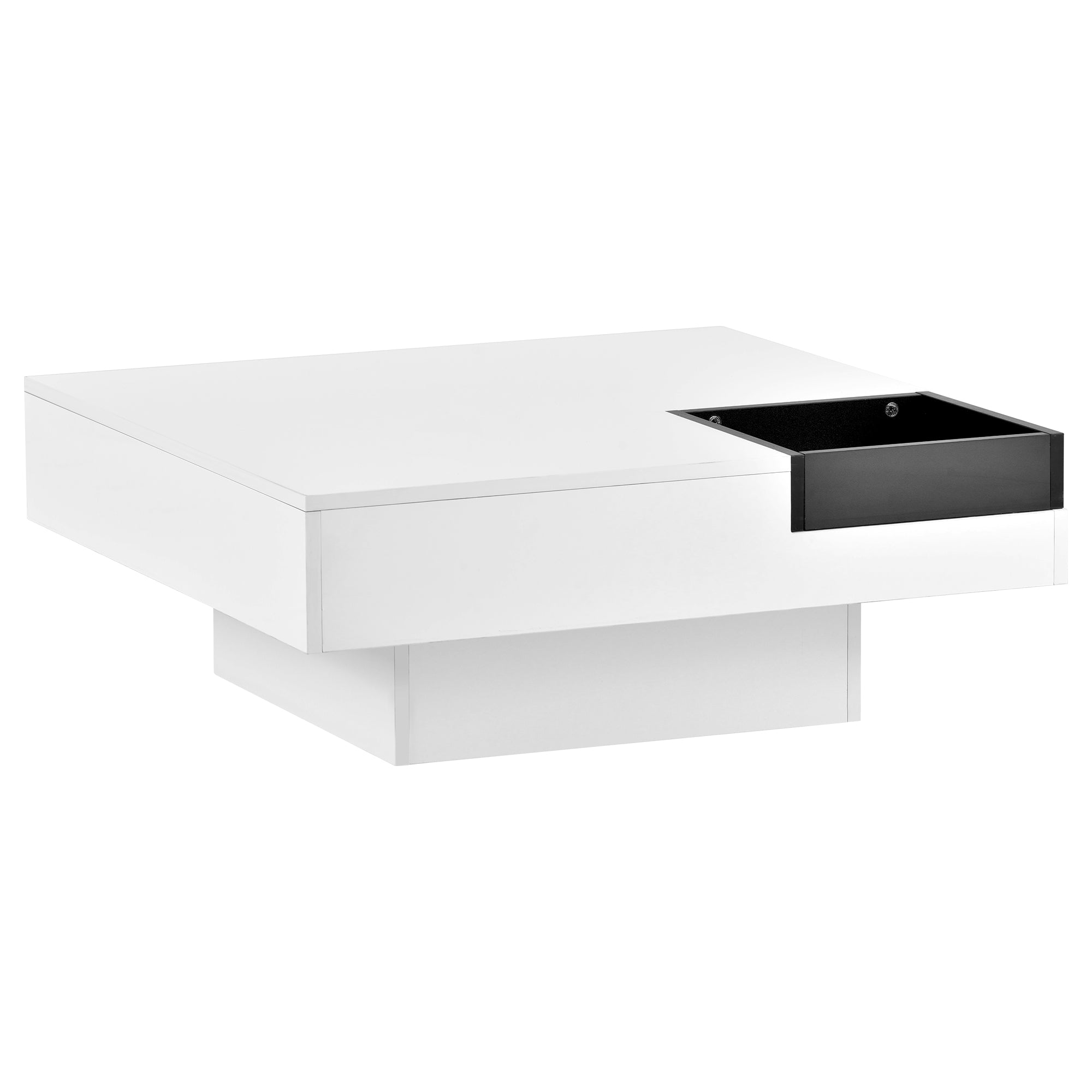 Square Coffee Table with 16-color LED Lights