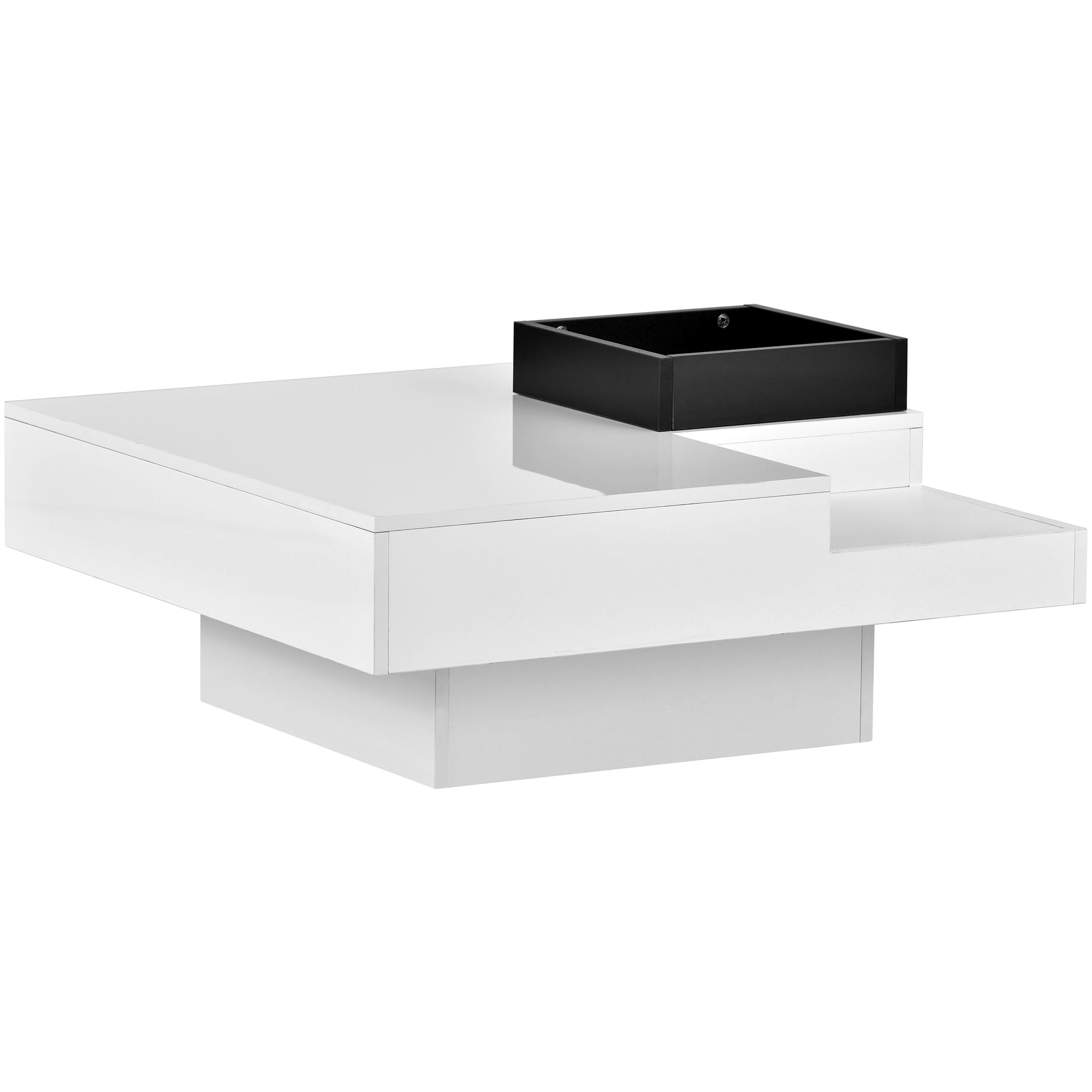 Square Coffee Table with 16-color LED Lights