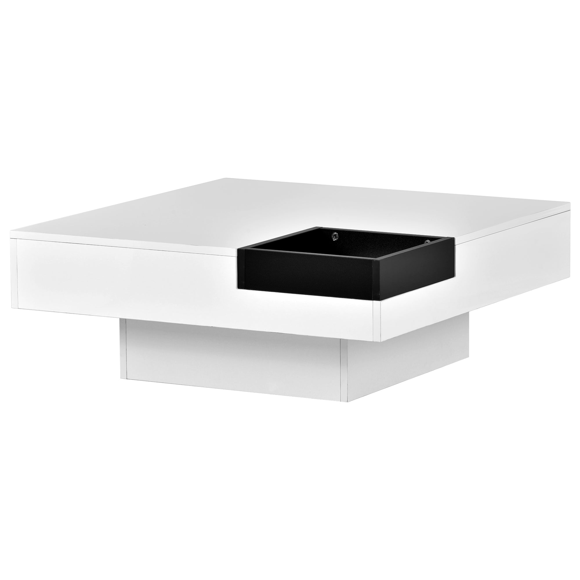 Square Coffee Table with 16-color LED Lights