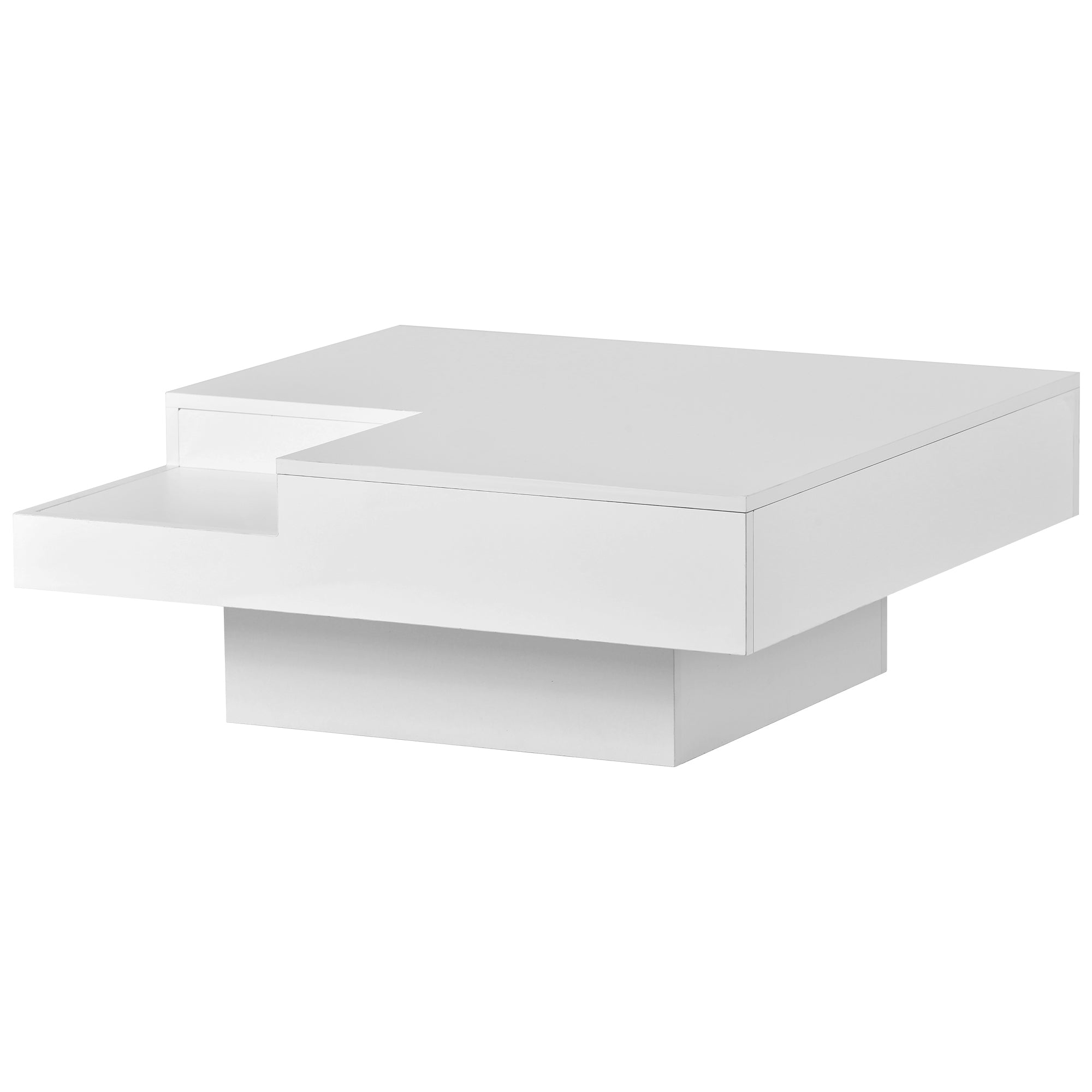 Square Coffee Table with 16-color LED Lights