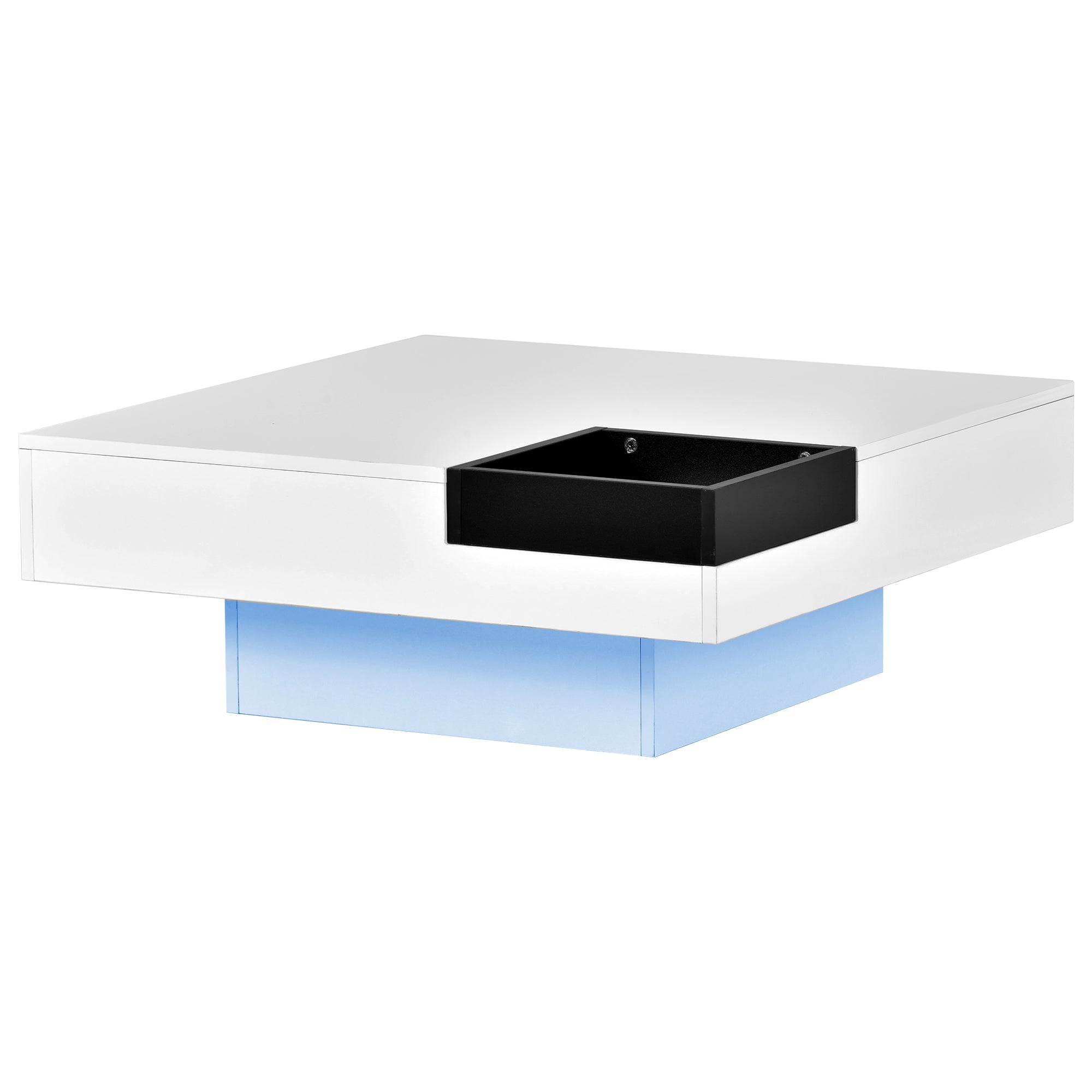 Square Coffee Table with 16-color LED Lights