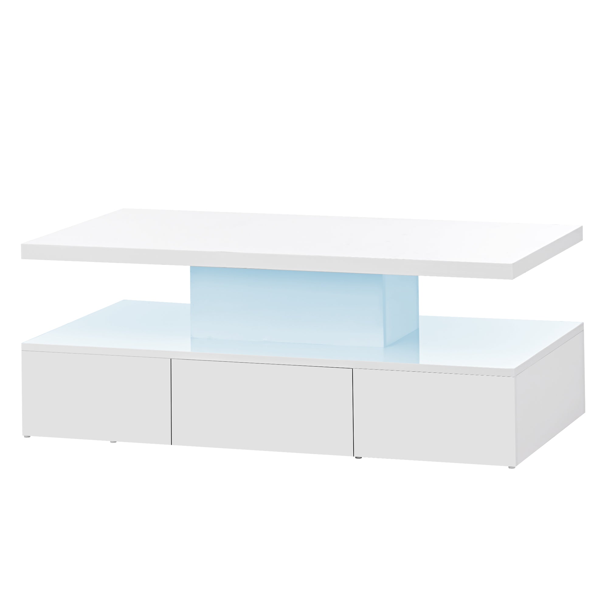 1-Drawer Coffee Table with 16 colors LED Light