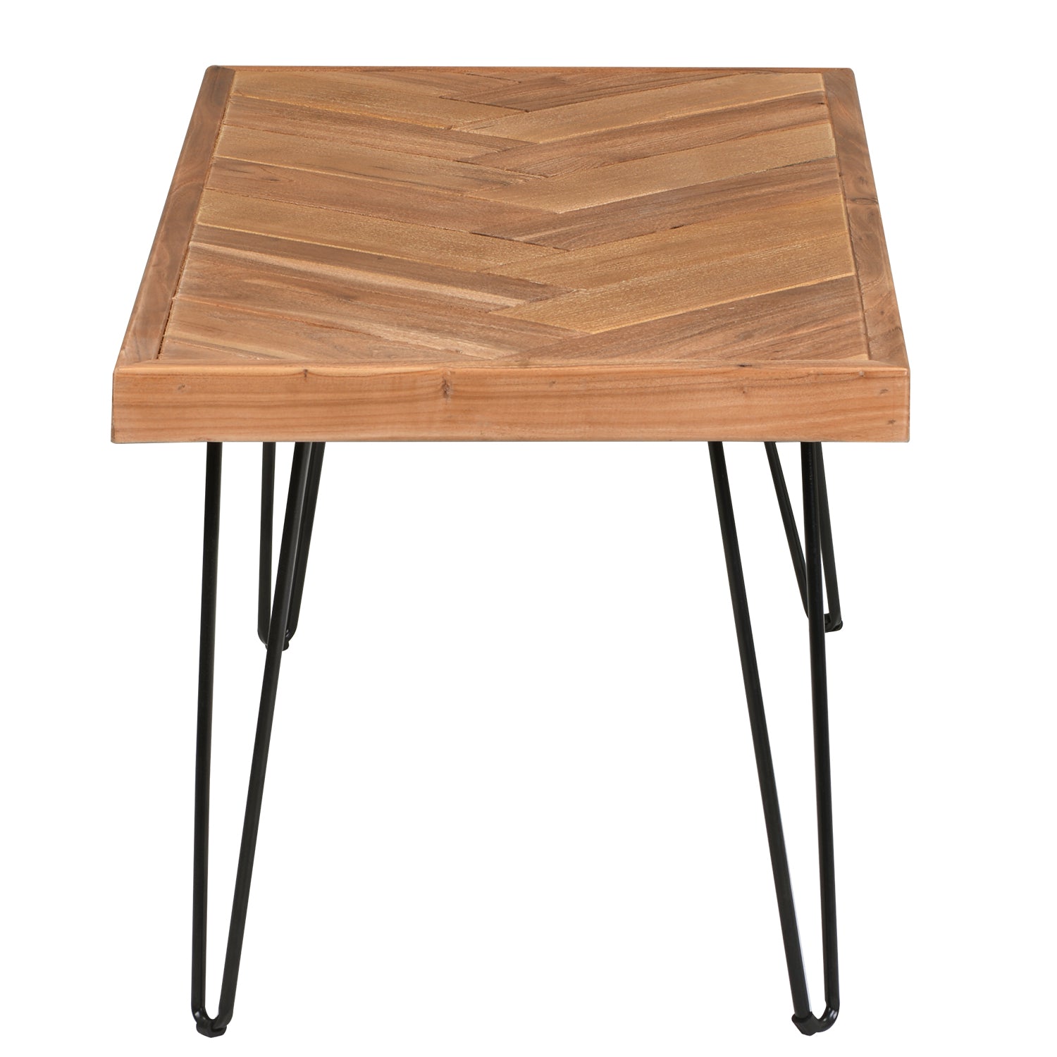 Wood Coffee Table with Metal Hairpin Legs