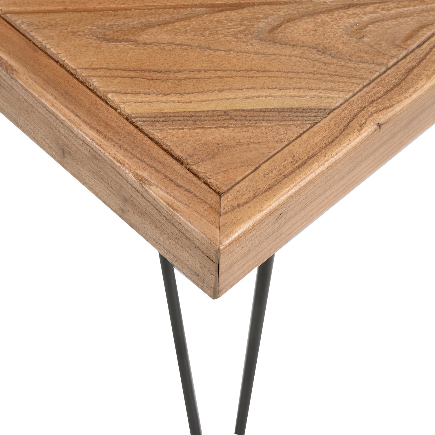 Wood Coffee Table with Metal Hairpin Legs