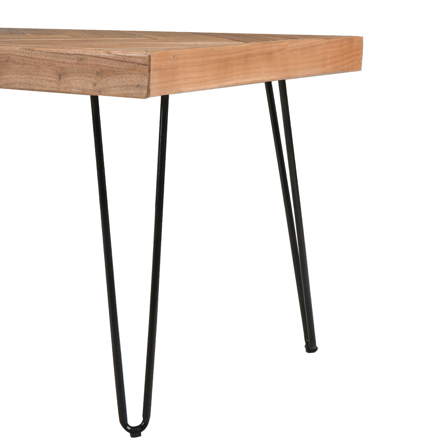 Wood Coffee Table with Metal Hairpin Legs