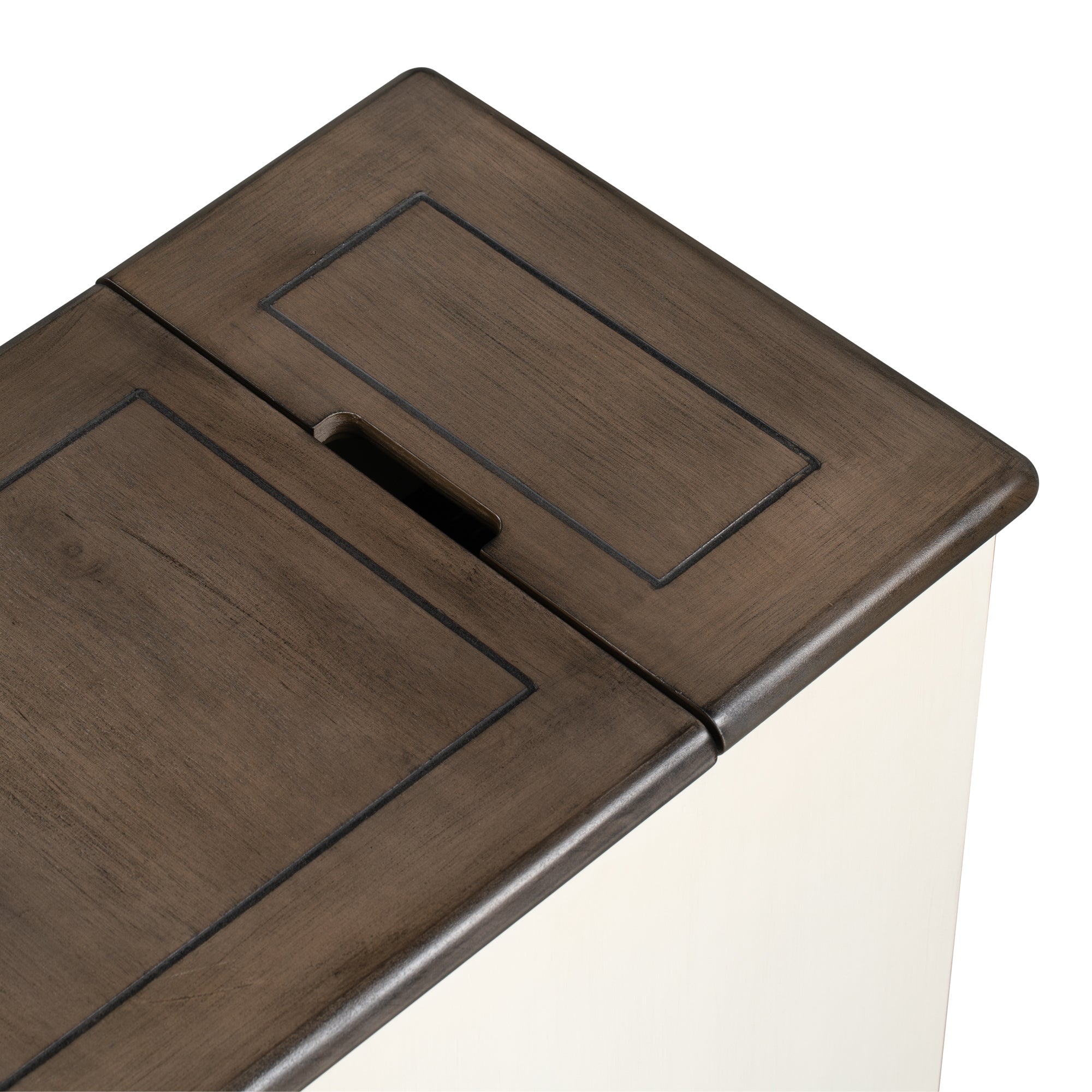 1-Drawer Solid Wood End Table with USB Ports