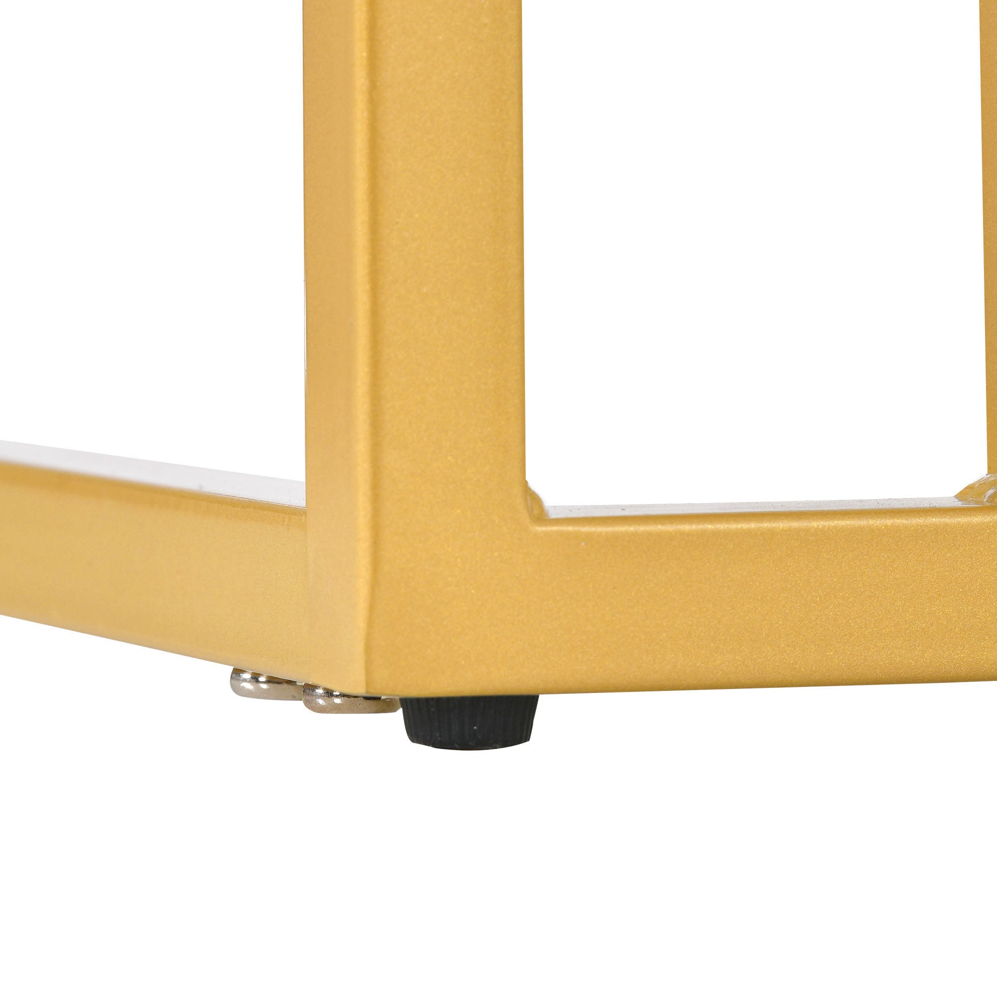 2-Tier Tempered Glass End Table in Gold