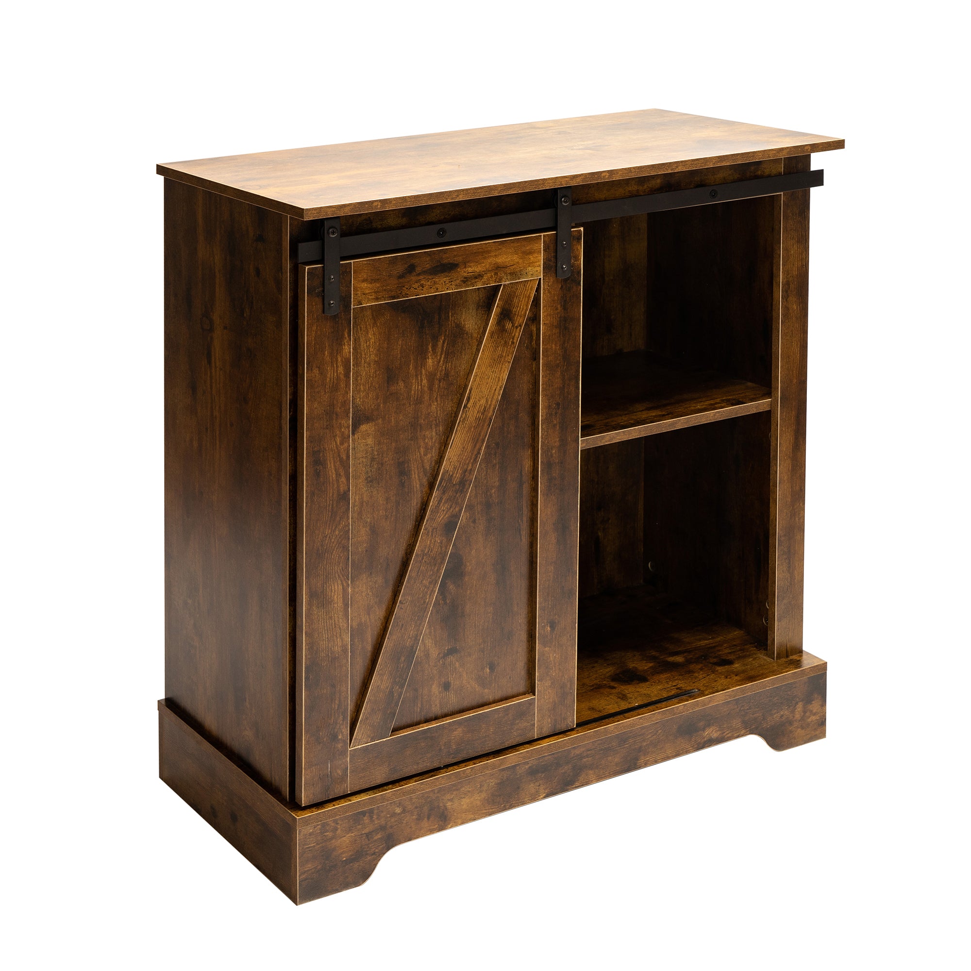 Wood Accent Cabinet with Sliding Barn Door