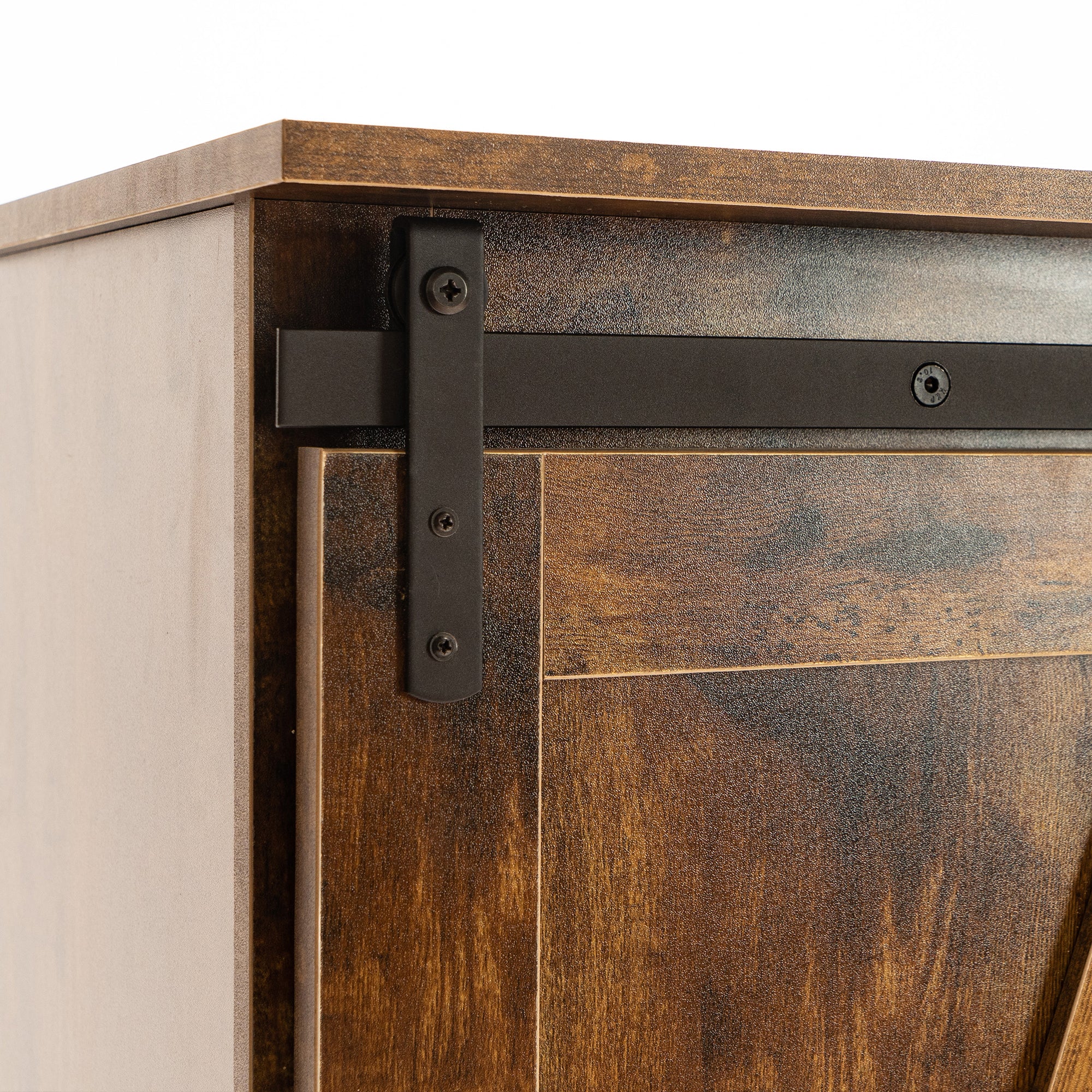 Wood Accent Cabinet with Sliding Barn Door