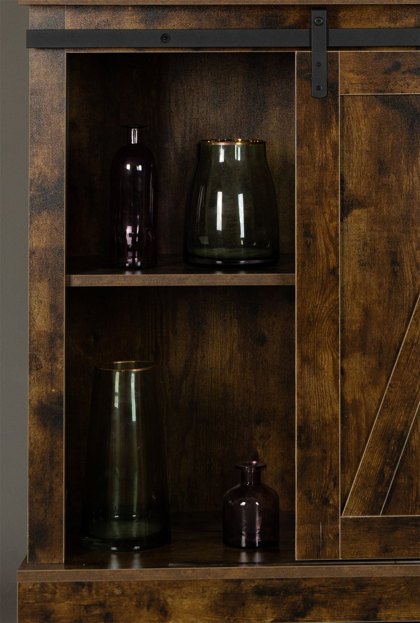 Wood Accent Cabinet with Sliding Barn Door