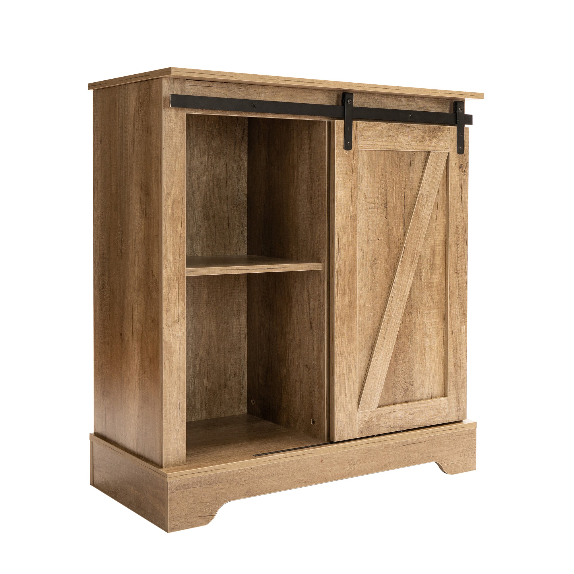 Wood Accent Cabinet with Sliding Barn Door