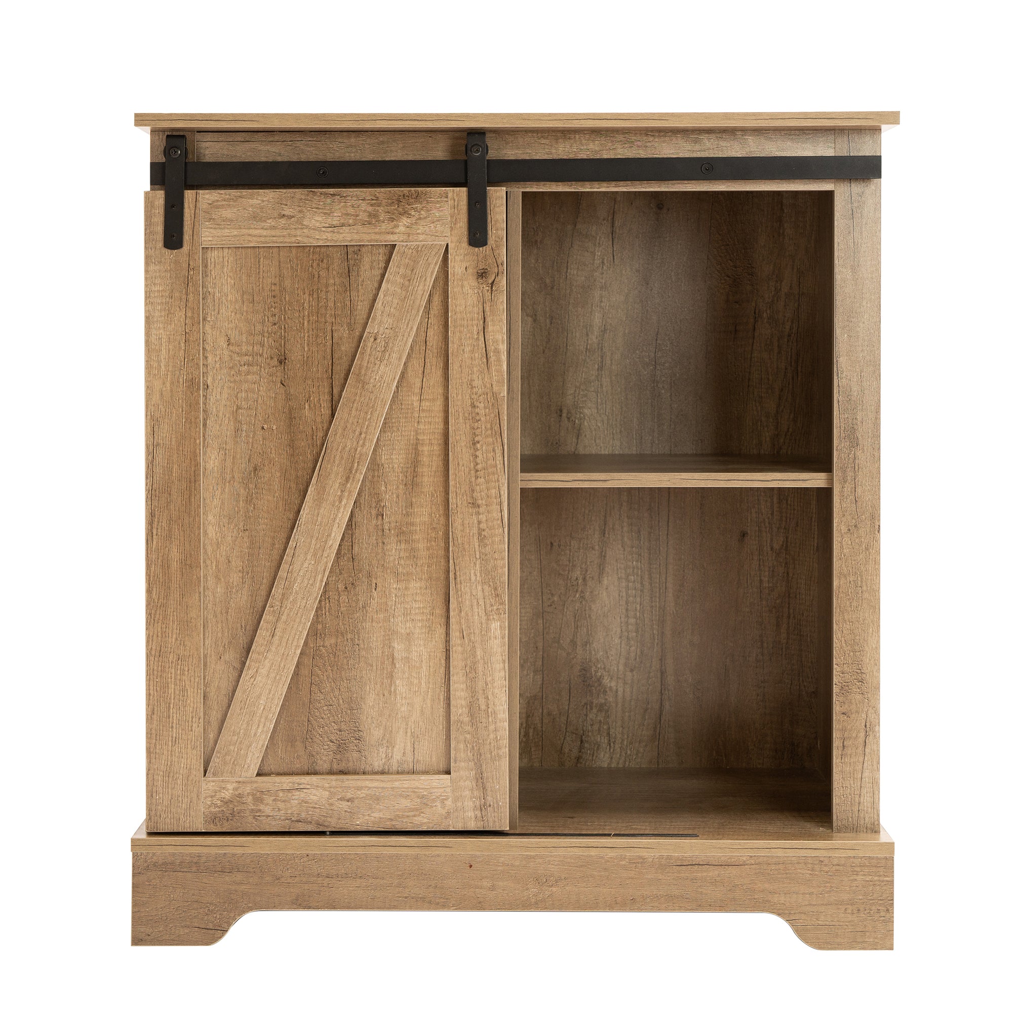 Wood Accent Cabinet with Sliding Barn Door