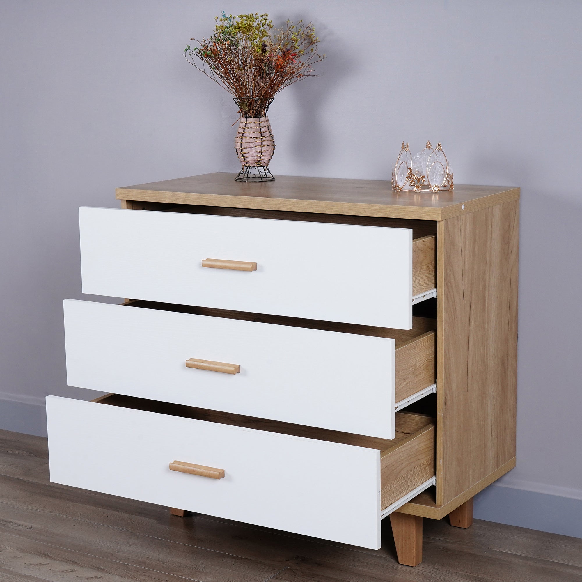 30" Tall 3-Drawer Wood Bachelor's Chest