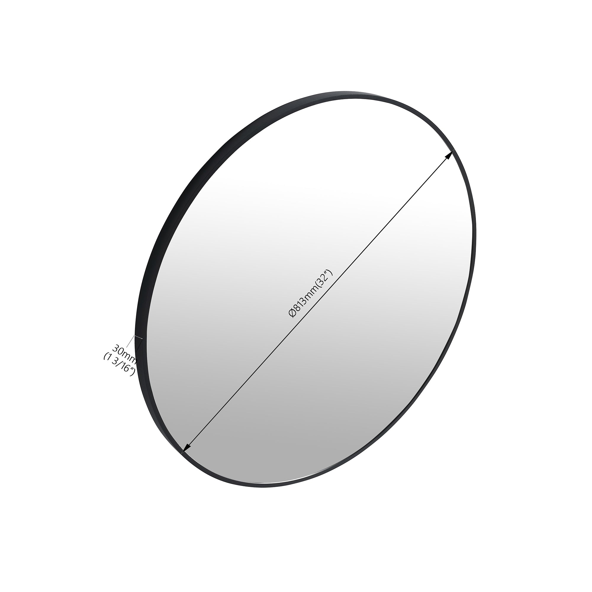 Round Framed Wall Mounted Mirror