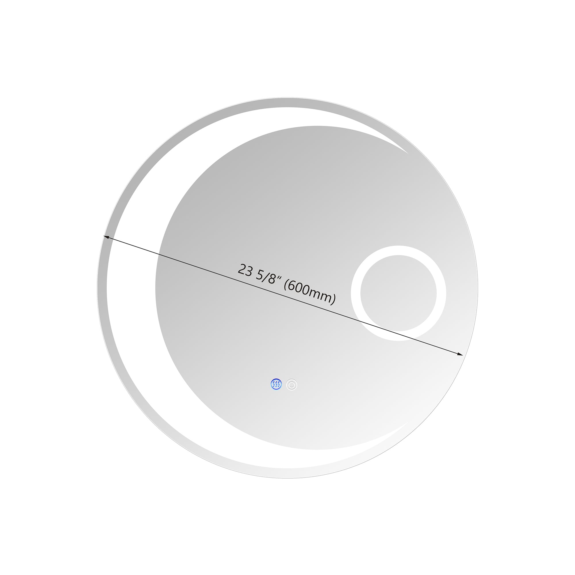 24 in. Round Frameless Anti-Fog Wall Mounted LED Bathroom Vanity Mirror