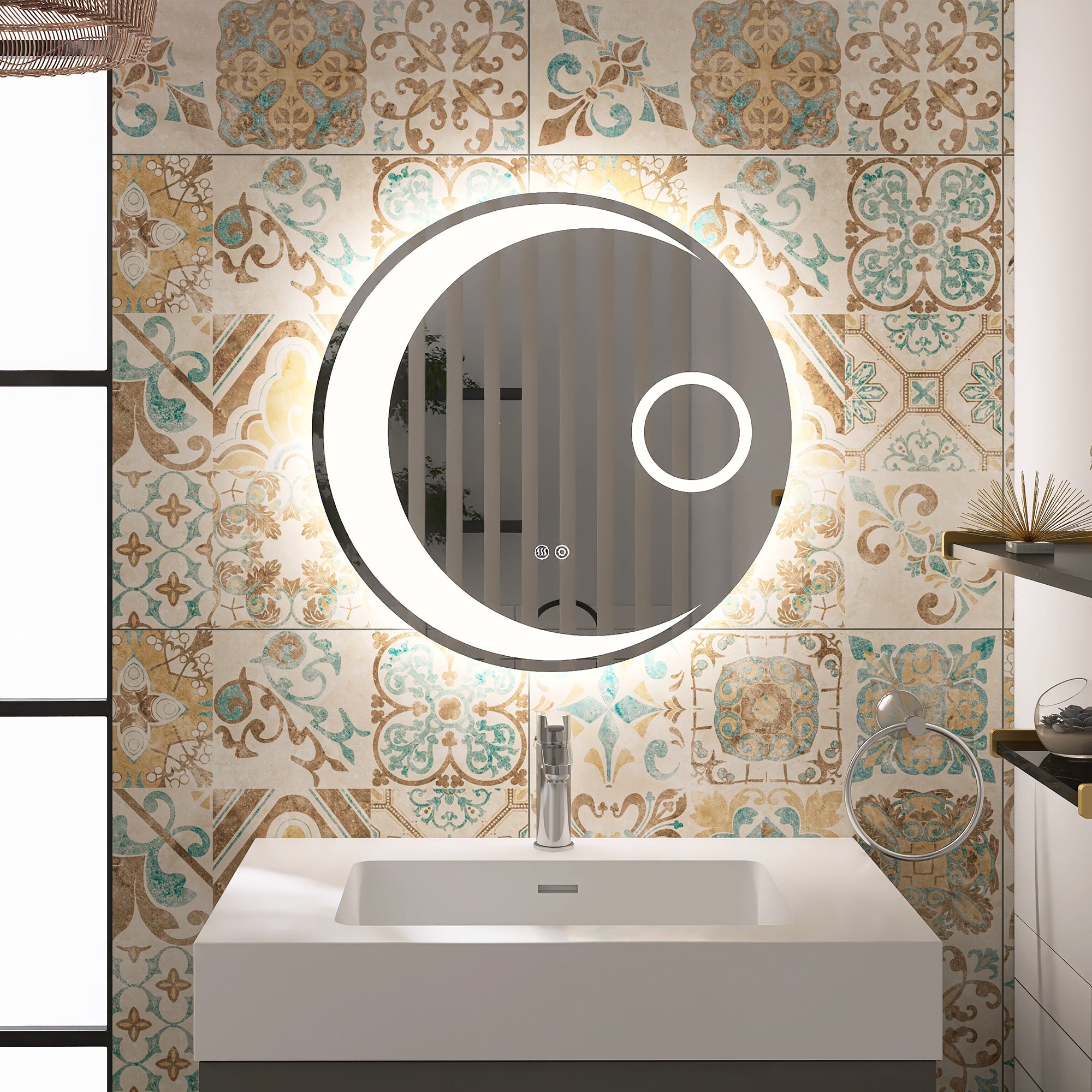 24 in. Round Frameless Anti-Fog Wall Mounted LED Bathroom Vanity Mirror