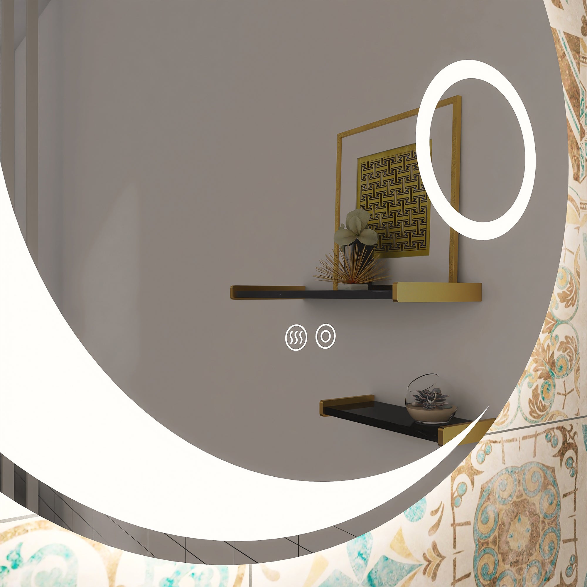 24 in. Round Frameless Anti-Fog Wall Mounted LED Bathroom Vanity Mirror
