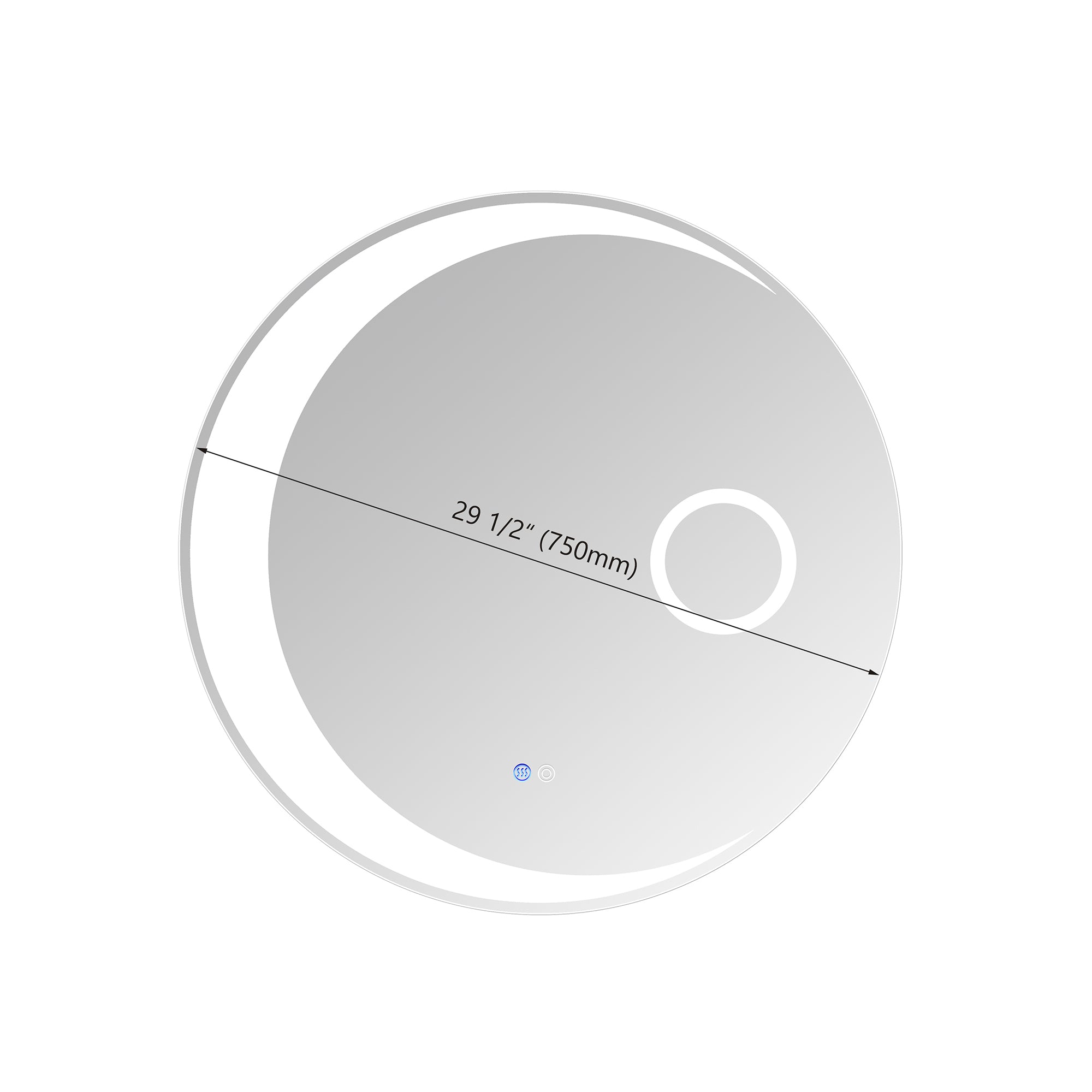 24 in. Round Frameless Anti-Fog Wall Mounted LED Bathroom Vanity Mirror