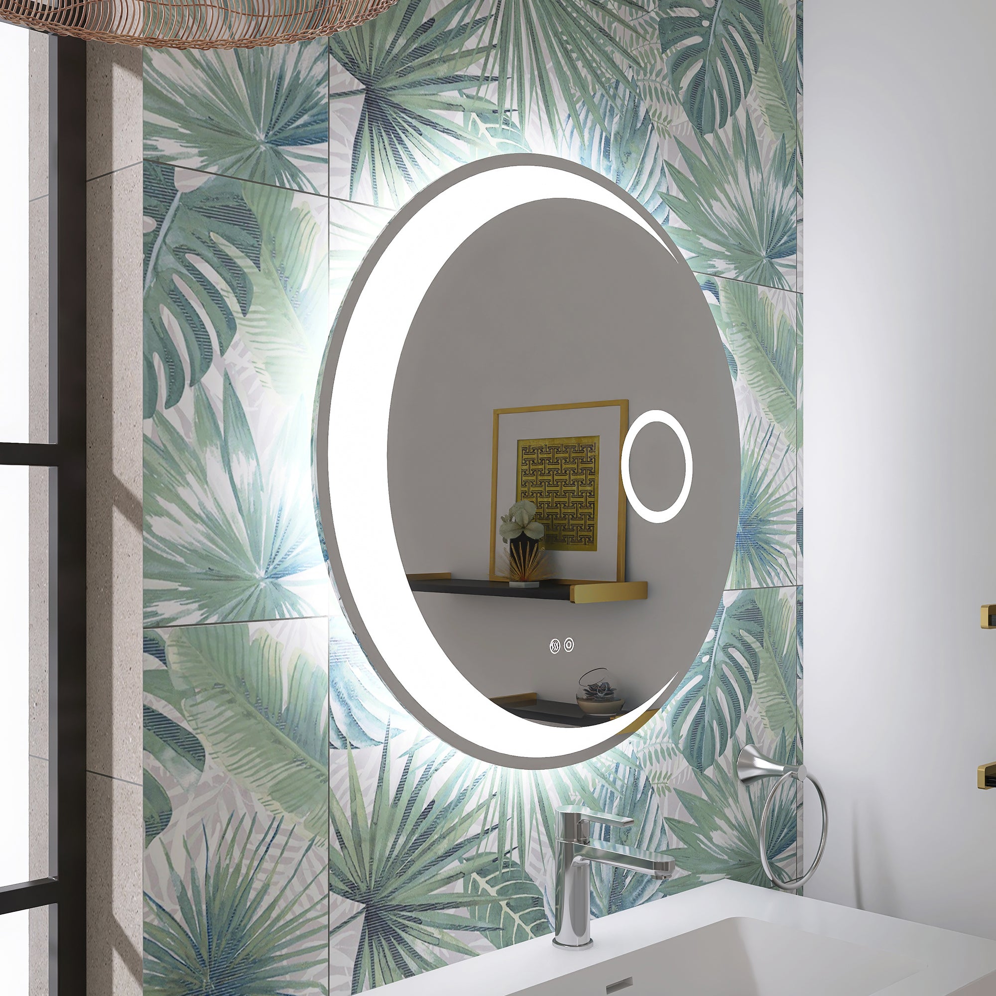 24 in. Round Frameless Anti-Fog Wall Mounted LED Bathroom Vanity Mirror
