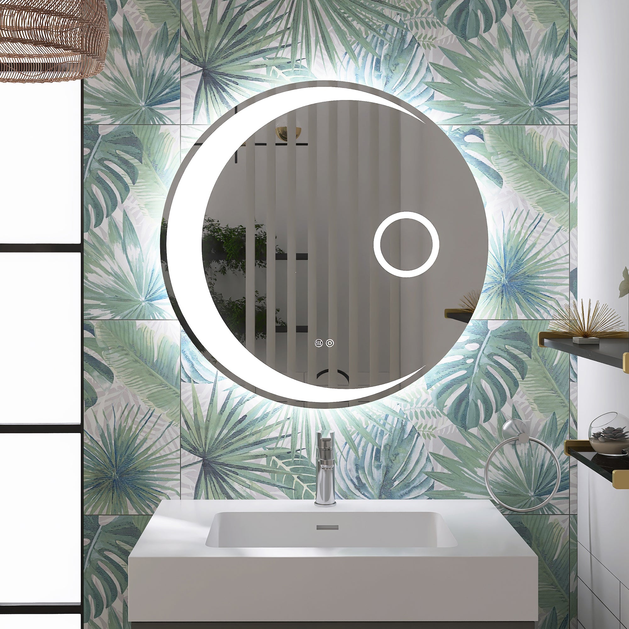 24 in. Round Frameless Anti-Fog Wall Mounted LED Bathroom Vanity Mirror