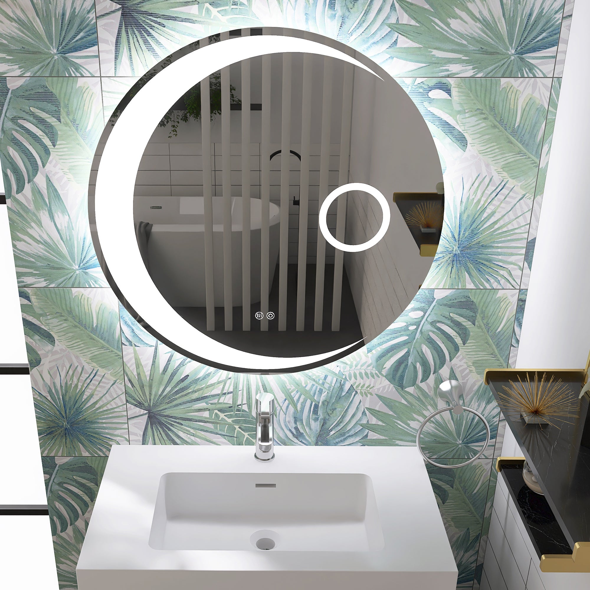 24 in. Round Frameless Anti-Fog Wall Mounted LED Bathroom Vanity Mirror