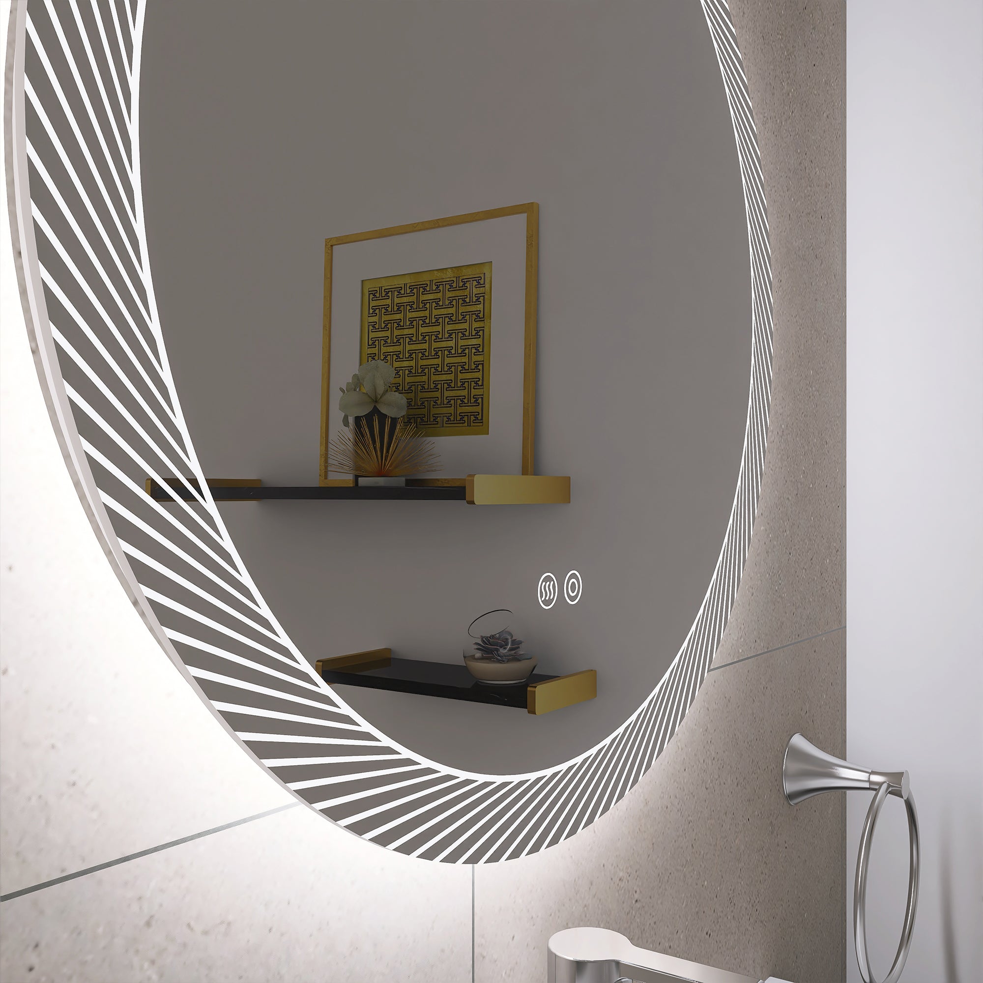 24 in. Round Frameless Anti-Fog Wall Mounted LED Bathroom Vanity Mirror