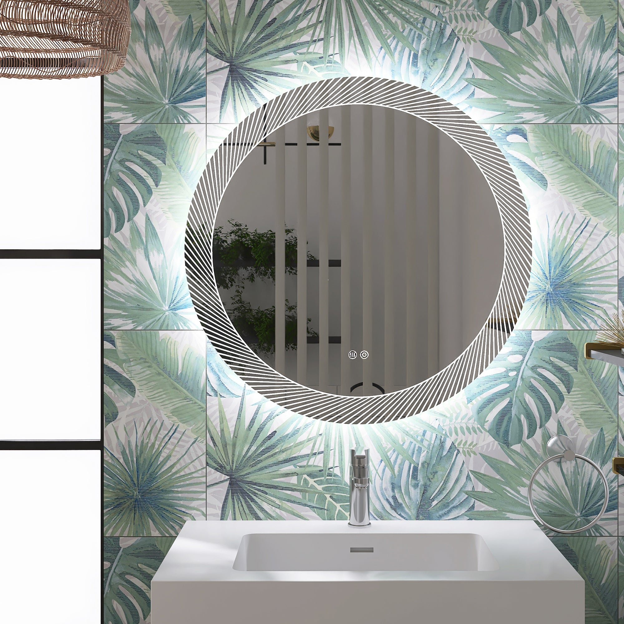 24 in. Round Frameless Anti-Fog Wall Mounted LED Bathroom Vanity Mirror