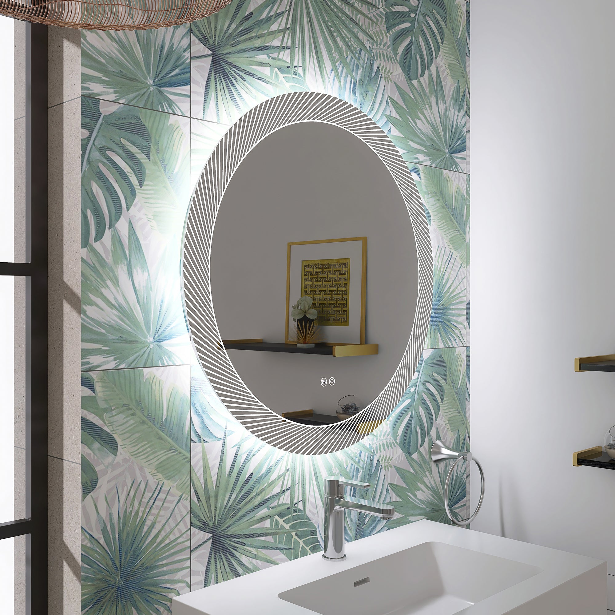 24 in. Round Frameless Anti-Fog Wall Mounted LED Bathroom Vanity Mirror