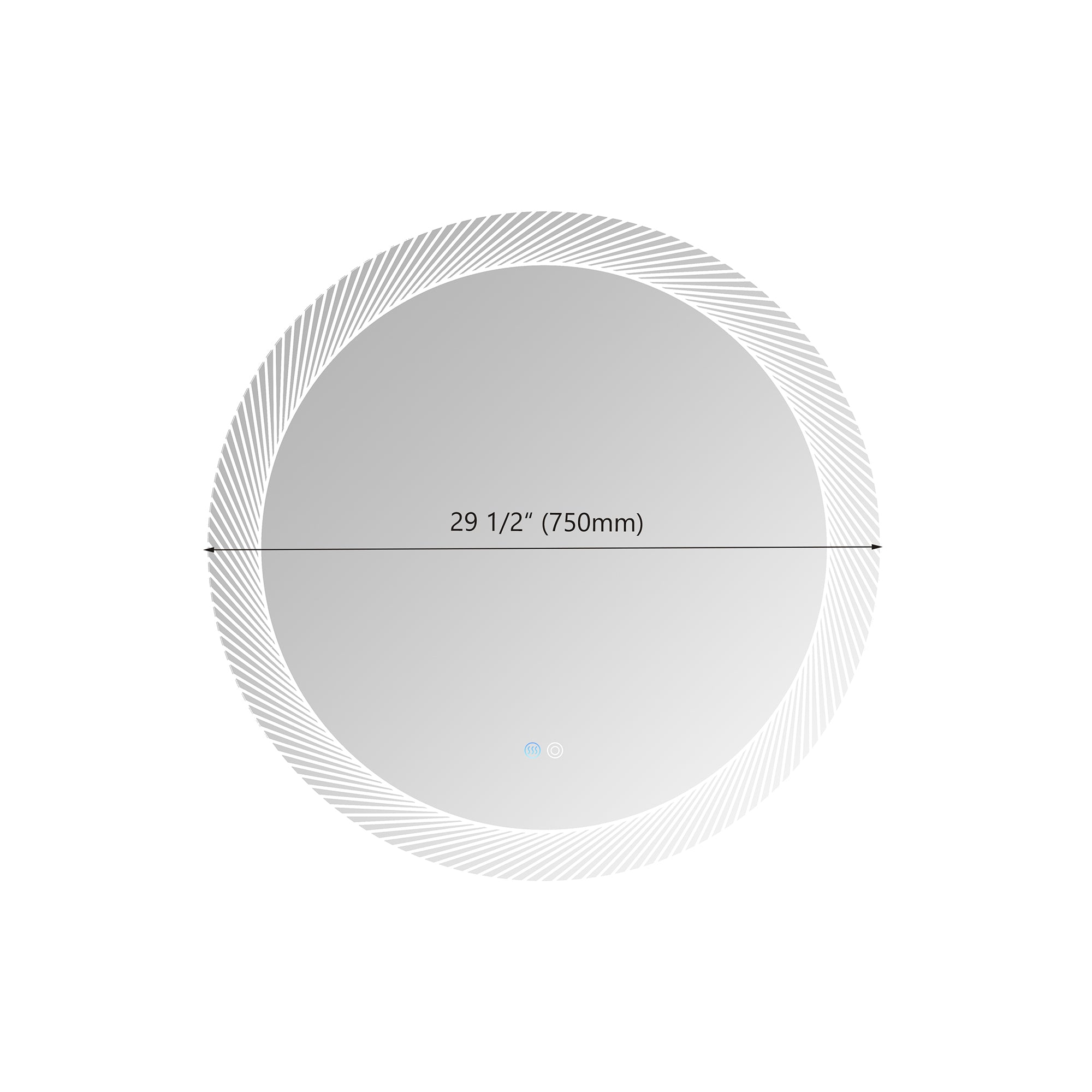 24 in. Round Frameless Anti-Fog Wall Mounted LED Bathroom Vanity Mirror