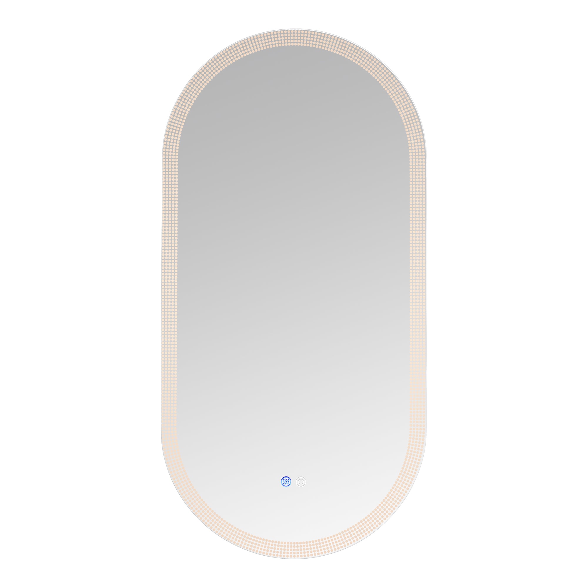 18 in. W x 35 in. H Oval Frameless Anti-Fog Wall Mounted LED Bathroom Vanity Mirror
