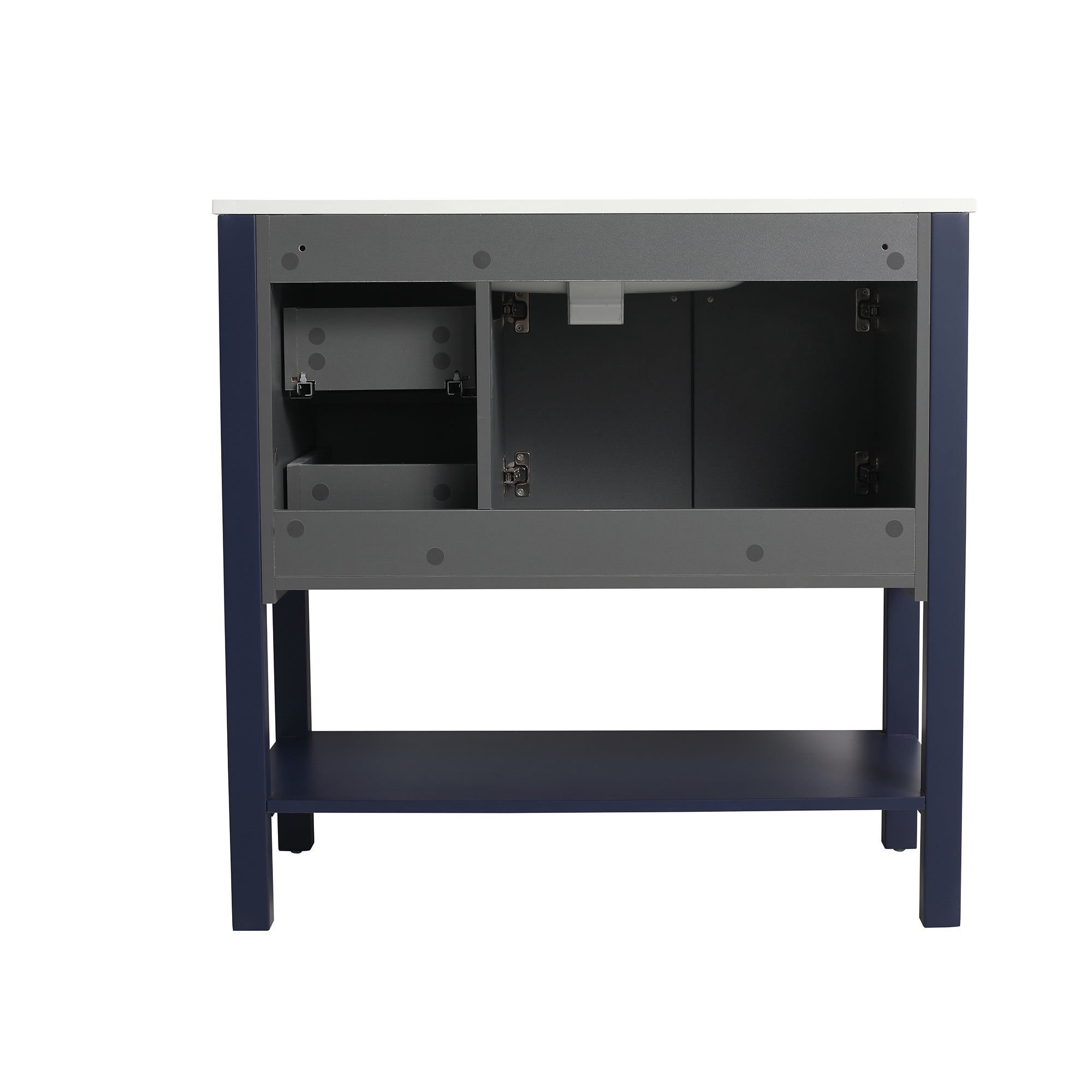 36 inch Plywood Freestanding Bathroom Vanity Set with Integrated Resin Sink