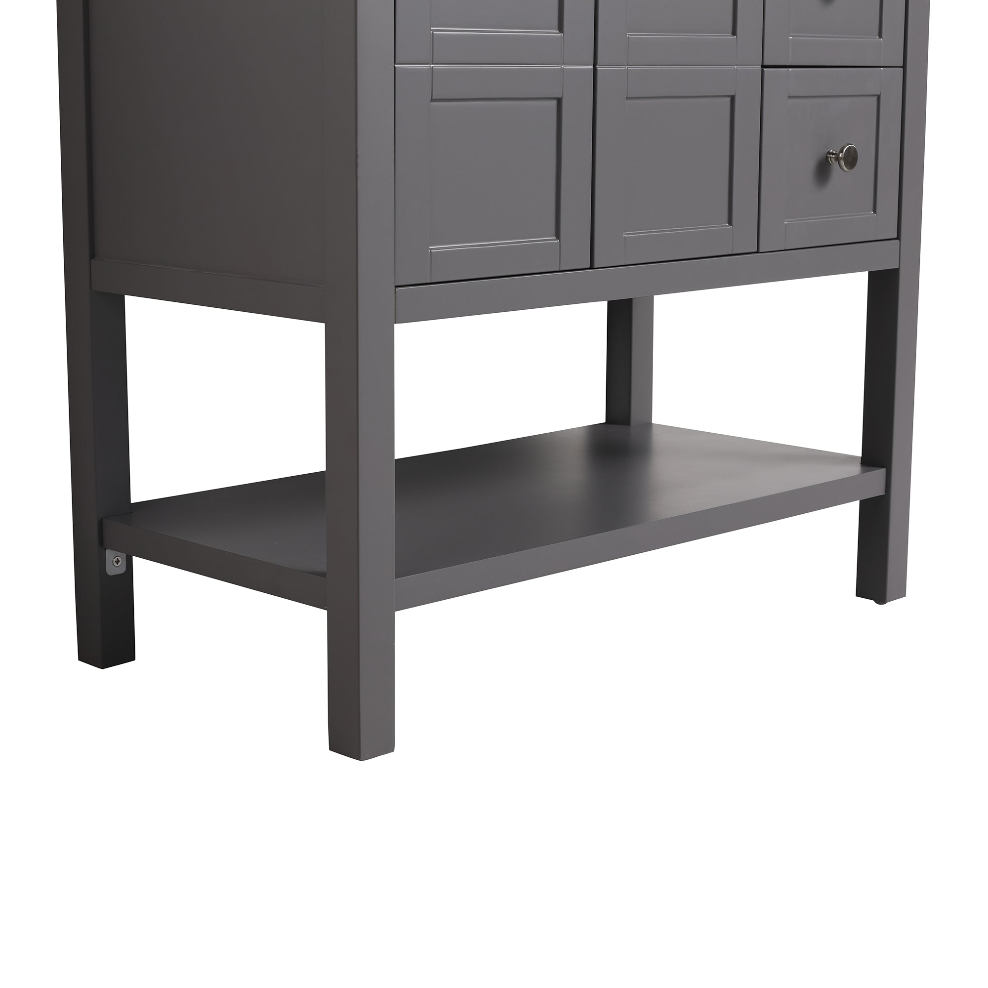 36 inch Plywood Freestanding Bathroom Vanity Set with Integrated Resin Sink