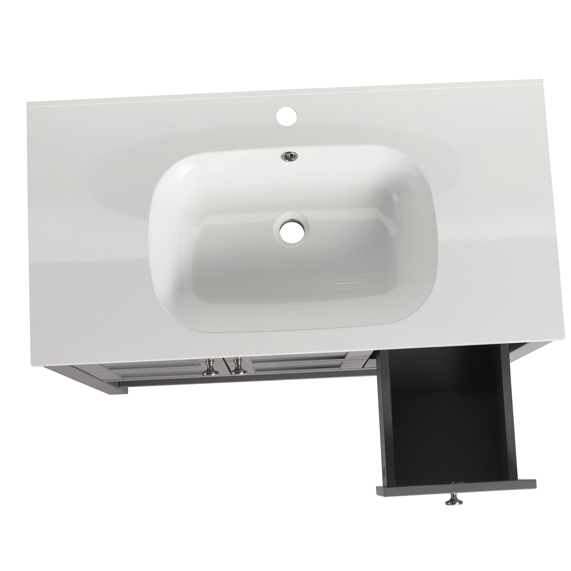 36 inch Plywood Freestanding Bathroom Vanity Set with Integrated Resin Sink