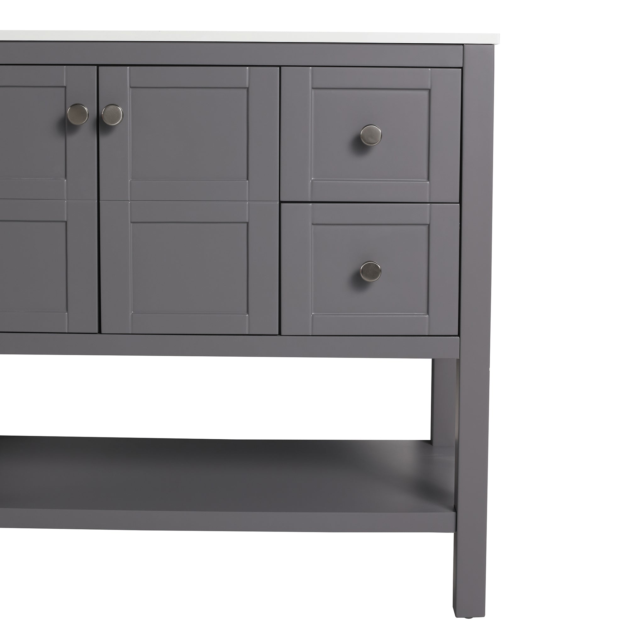 36 inch Plywood Freestanding Bathroom Vanity Set with Integrated Resin Sink