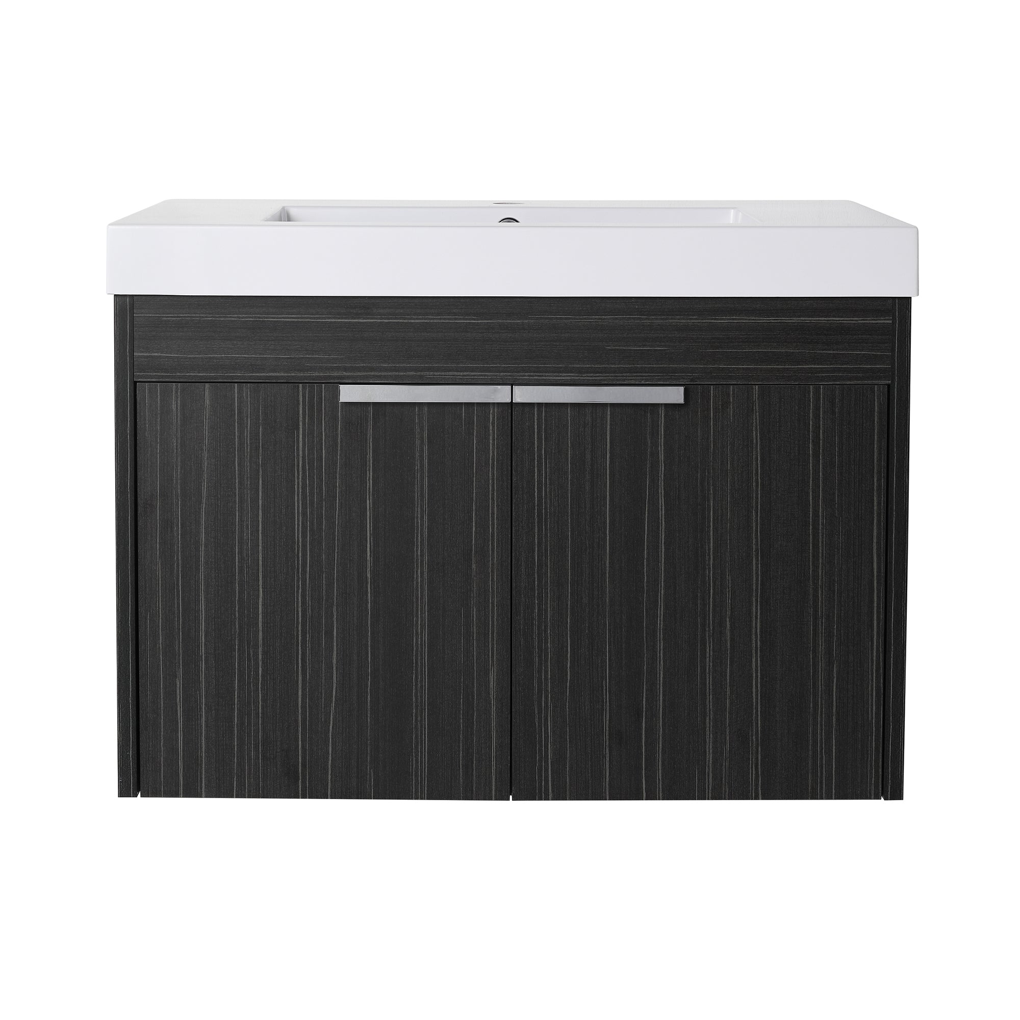 30 inch Plywood Wall-Mounted Bathroom Vanity Set with Integrated Resin Sink