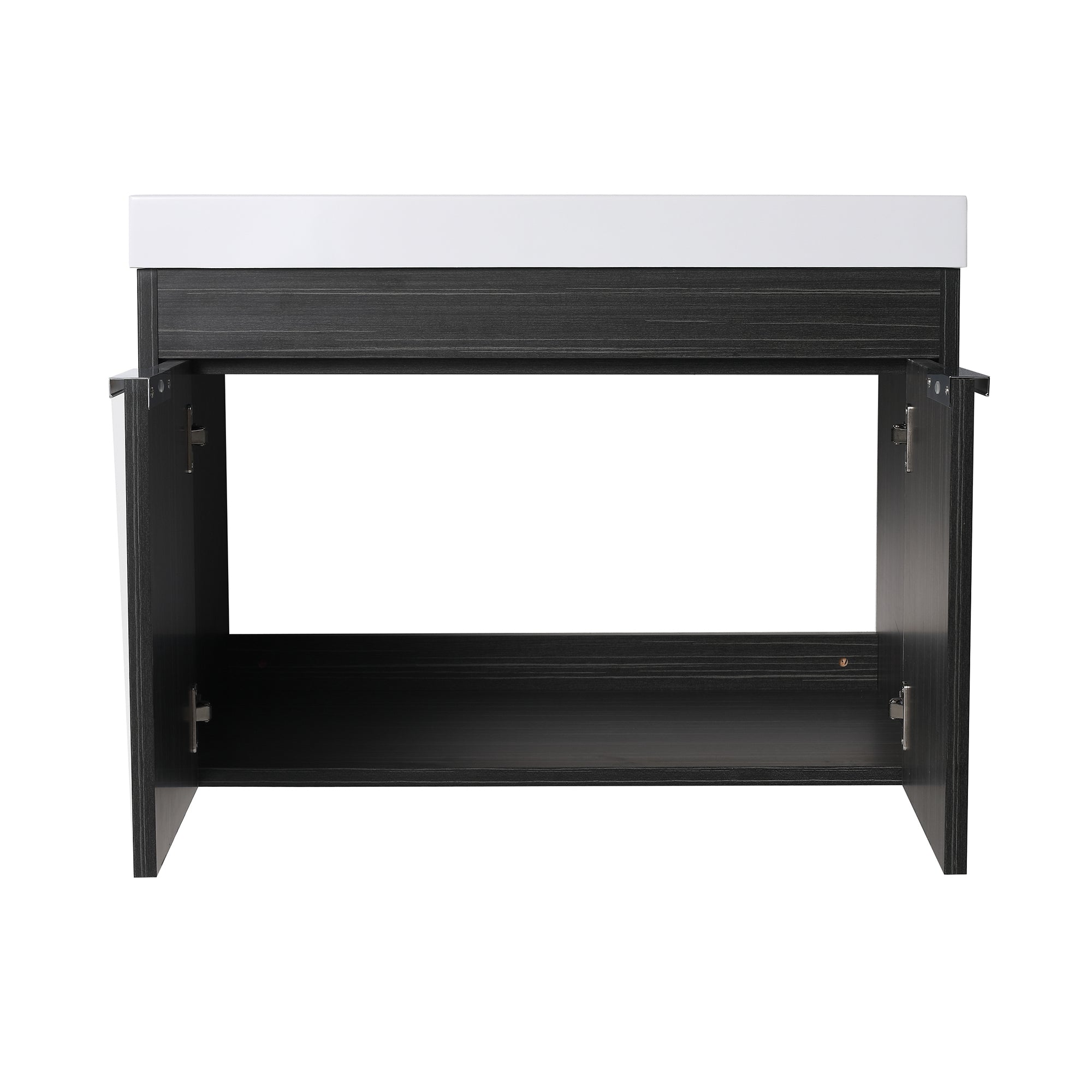 30 inch Plywood Wall-Mounted Bathroom Vanity Set with Integrated Resin Sink