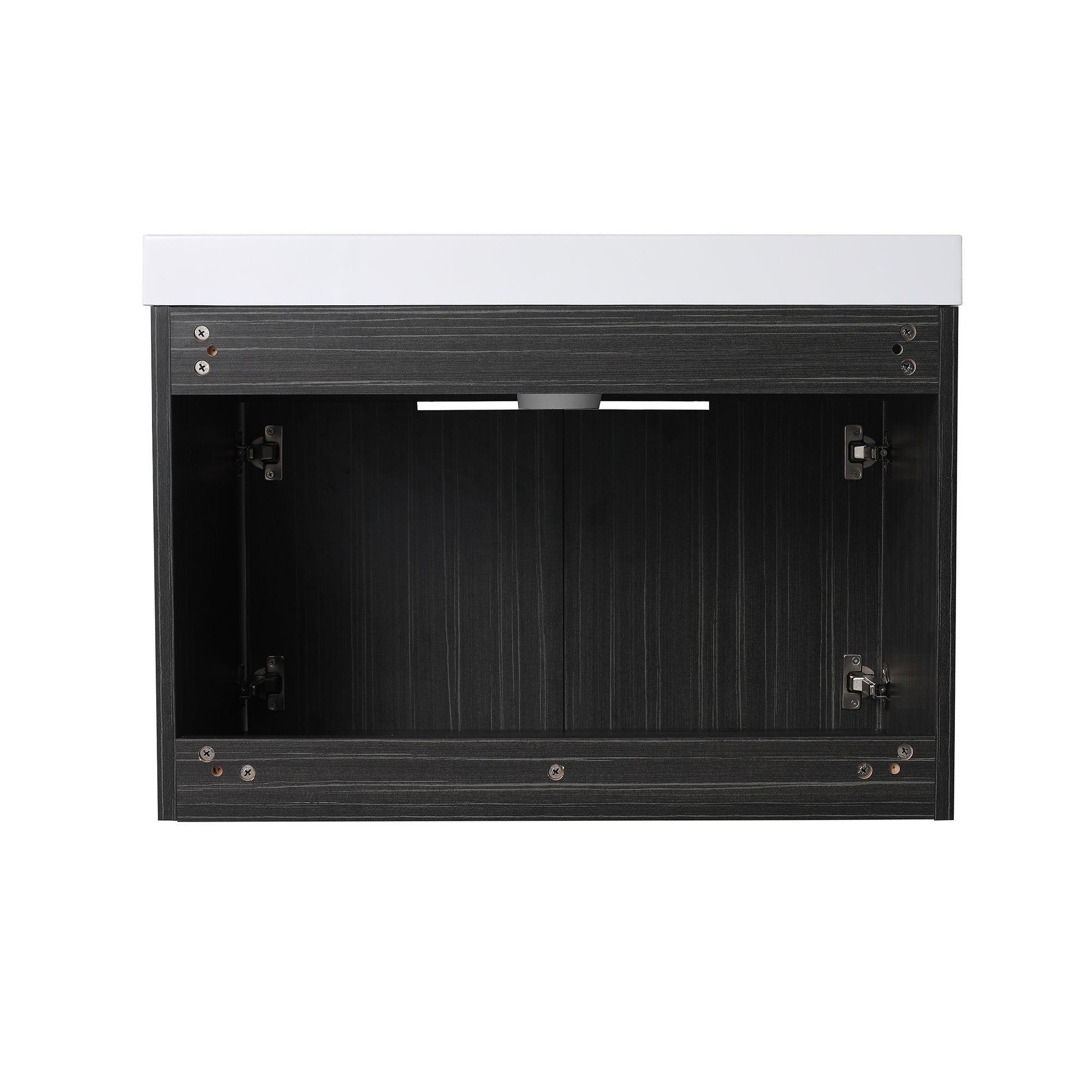 30 inch Plywood Wall-Mounted Bathroom Vanity Set with Integrated Resin Sink
