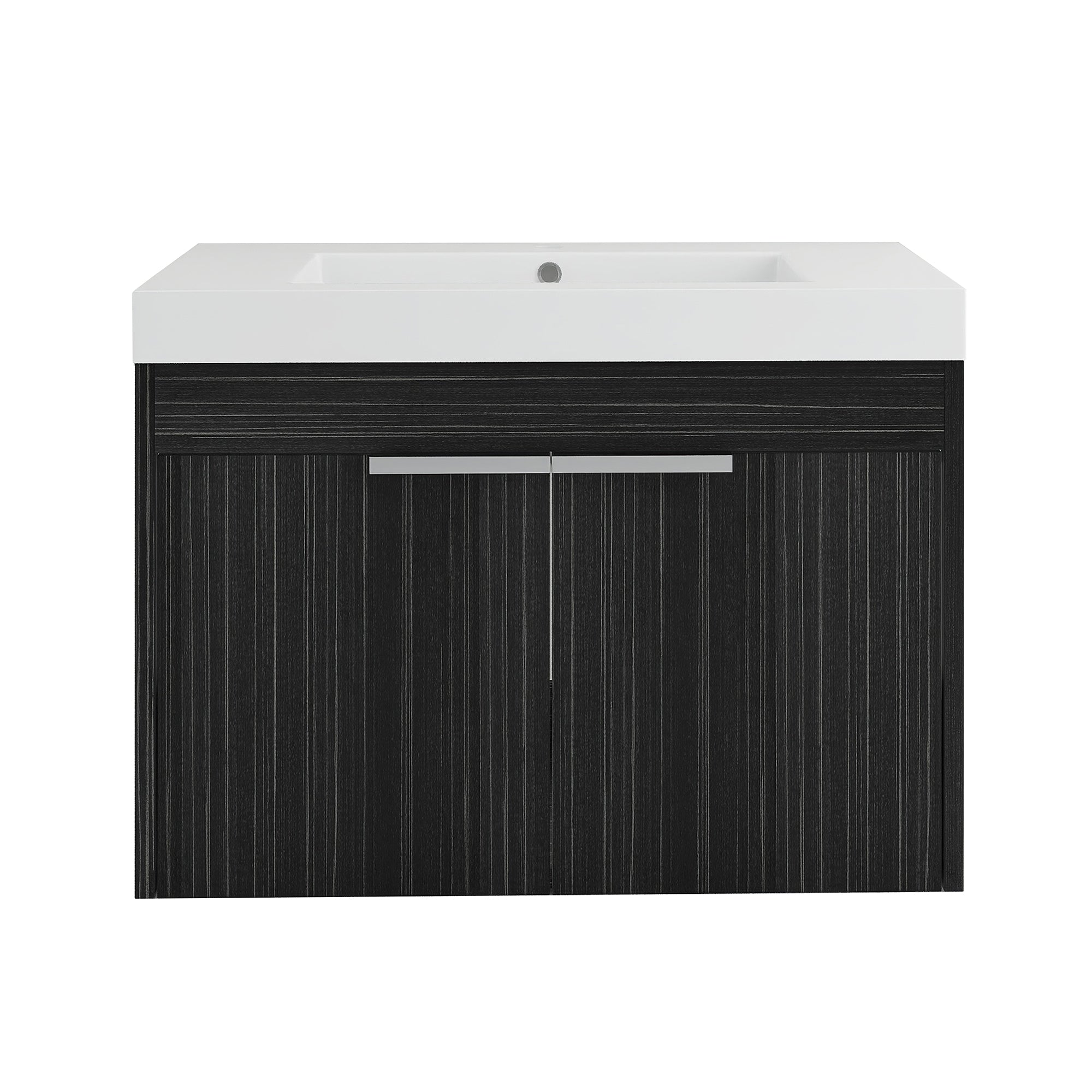 30 inch Plywood Wall-Mounted Bathroom Vanity Set with Integrated Resin Sink