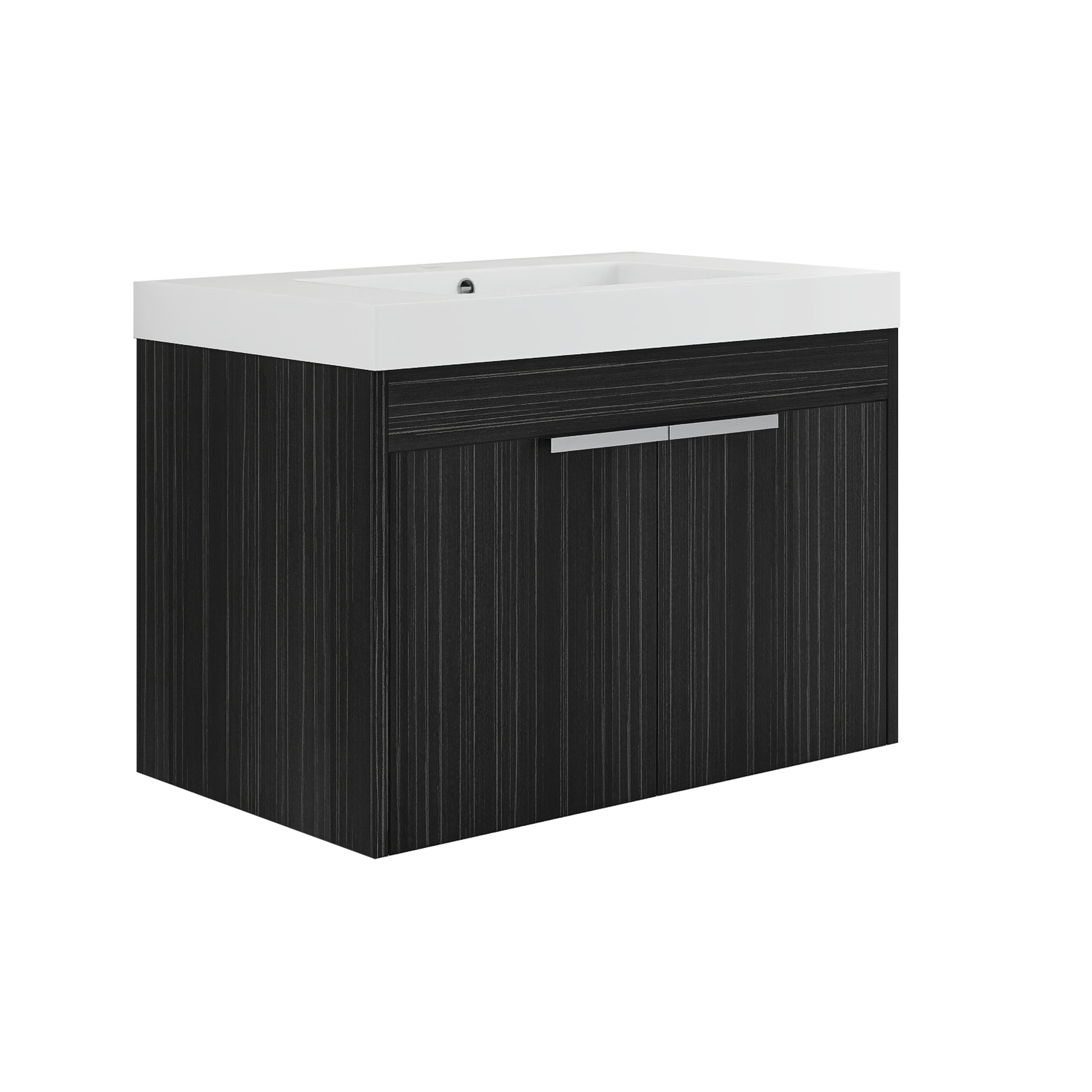 30 inch Plywood Wall-Mounted Bathroom Vanity Set with Integrated Resin Sink