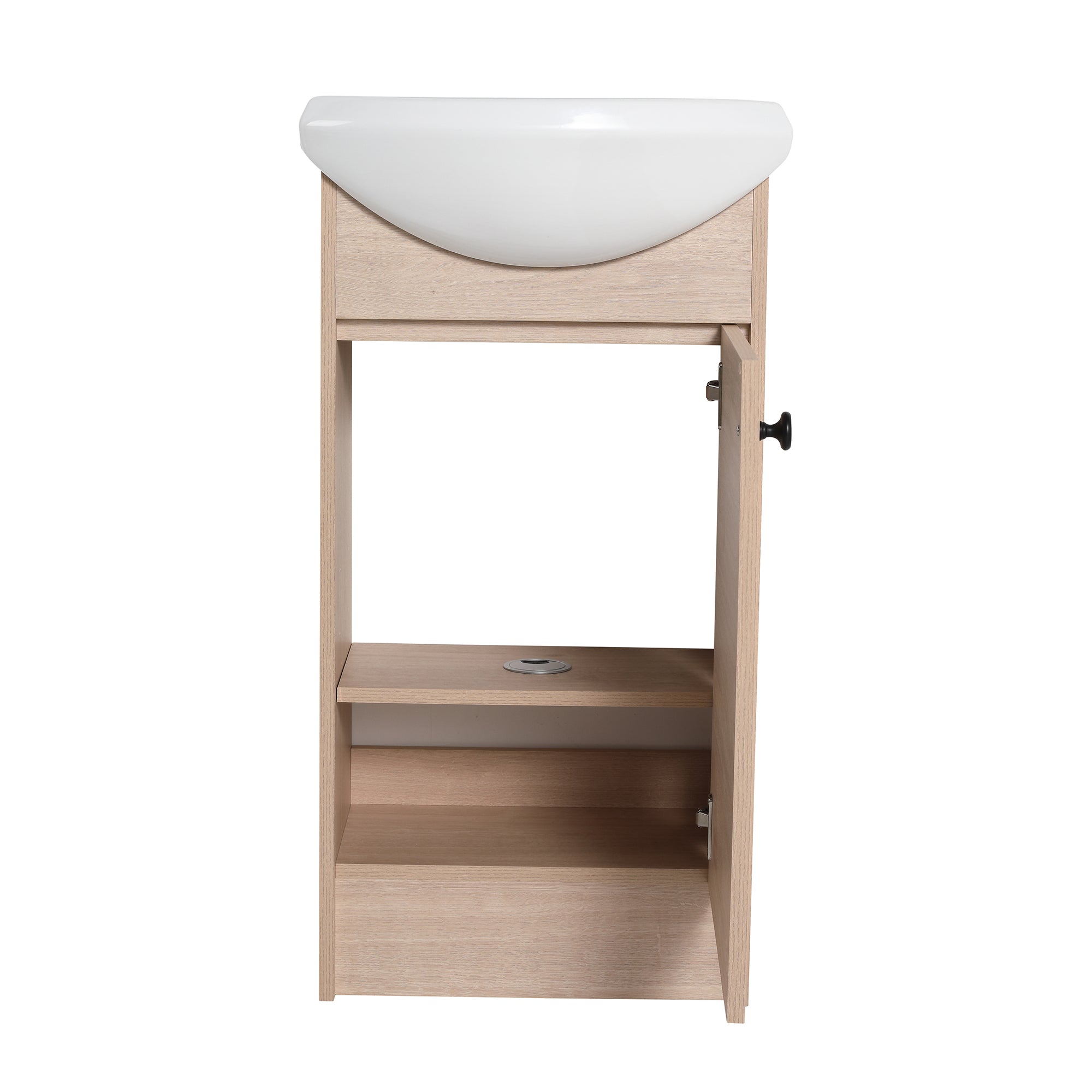 18 inch Plywood Freestanding Bathroom Vanity Set with Integrated Ceramic Sink