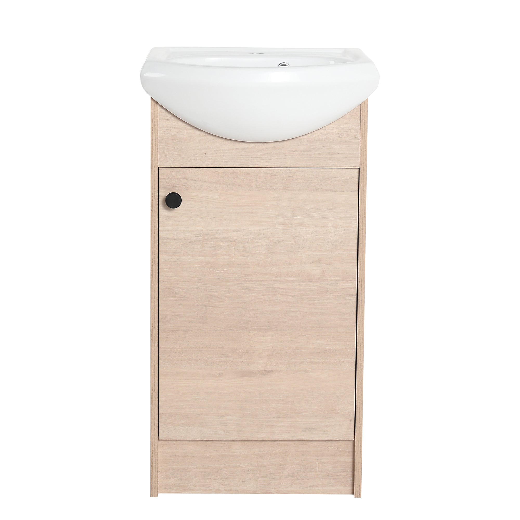 18 inch Plywood Freestanding Bathroom Vanity Set with Integrated Ceramic Sink