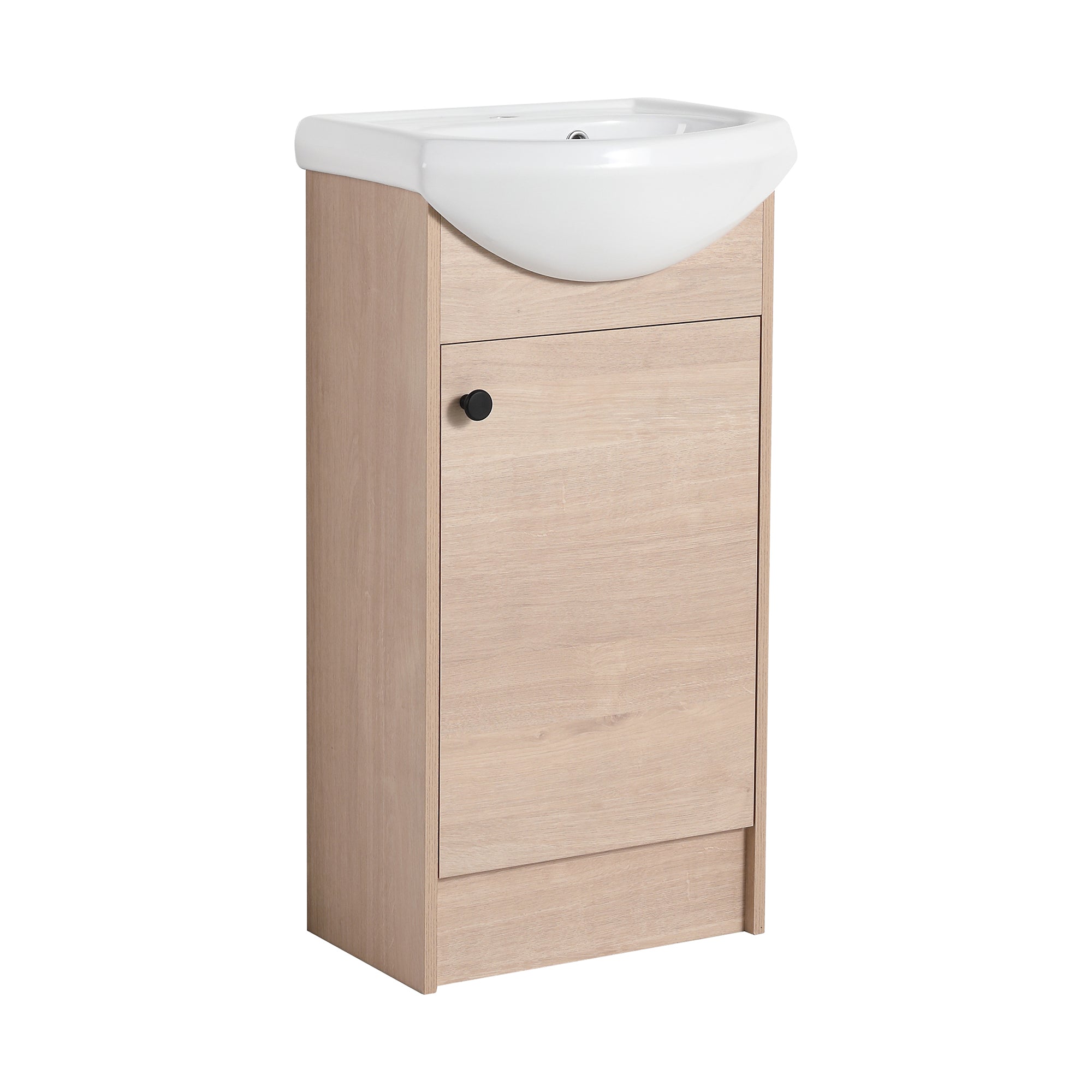 18 inch Plywood Freestanding Bathroom Vanity Set with Integrated Ceramic Sink