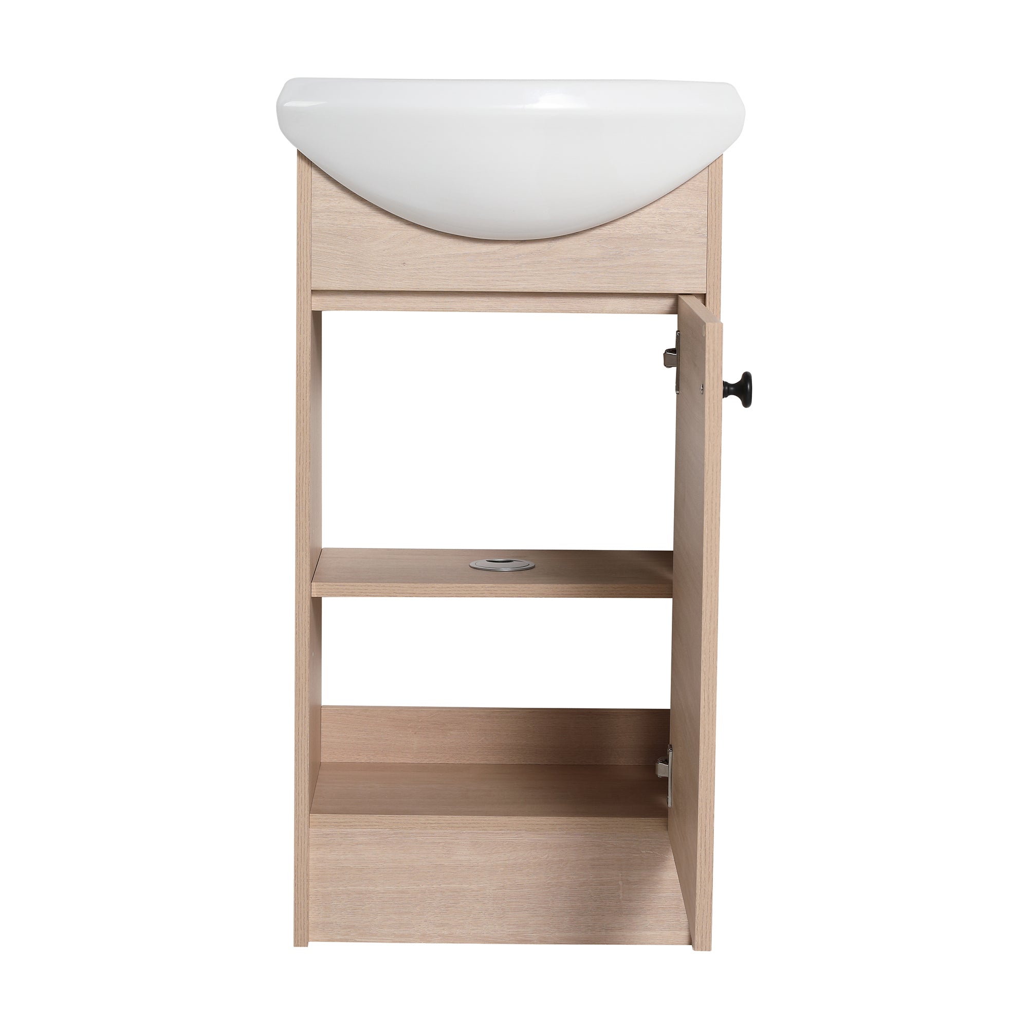 18 inch Plywood Freestanding Bathroom Vanity Set with Integrated Ceramic Sink