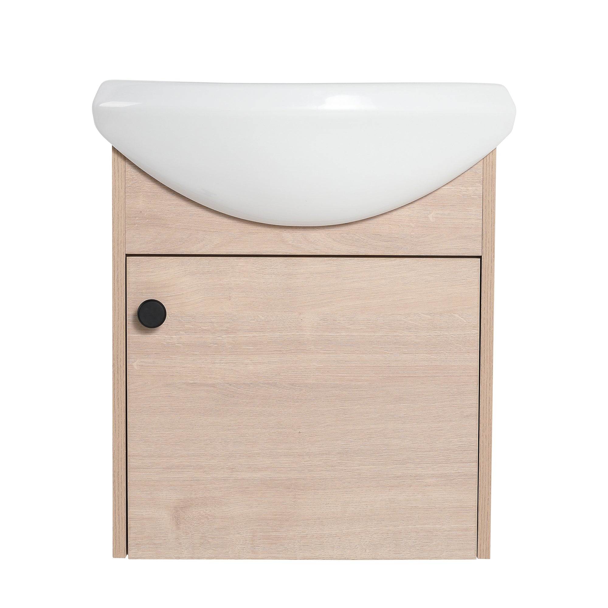 18 inch Plywood Wall-Mounted Bathroom Vanity Set with Integrated Ceramic Sink