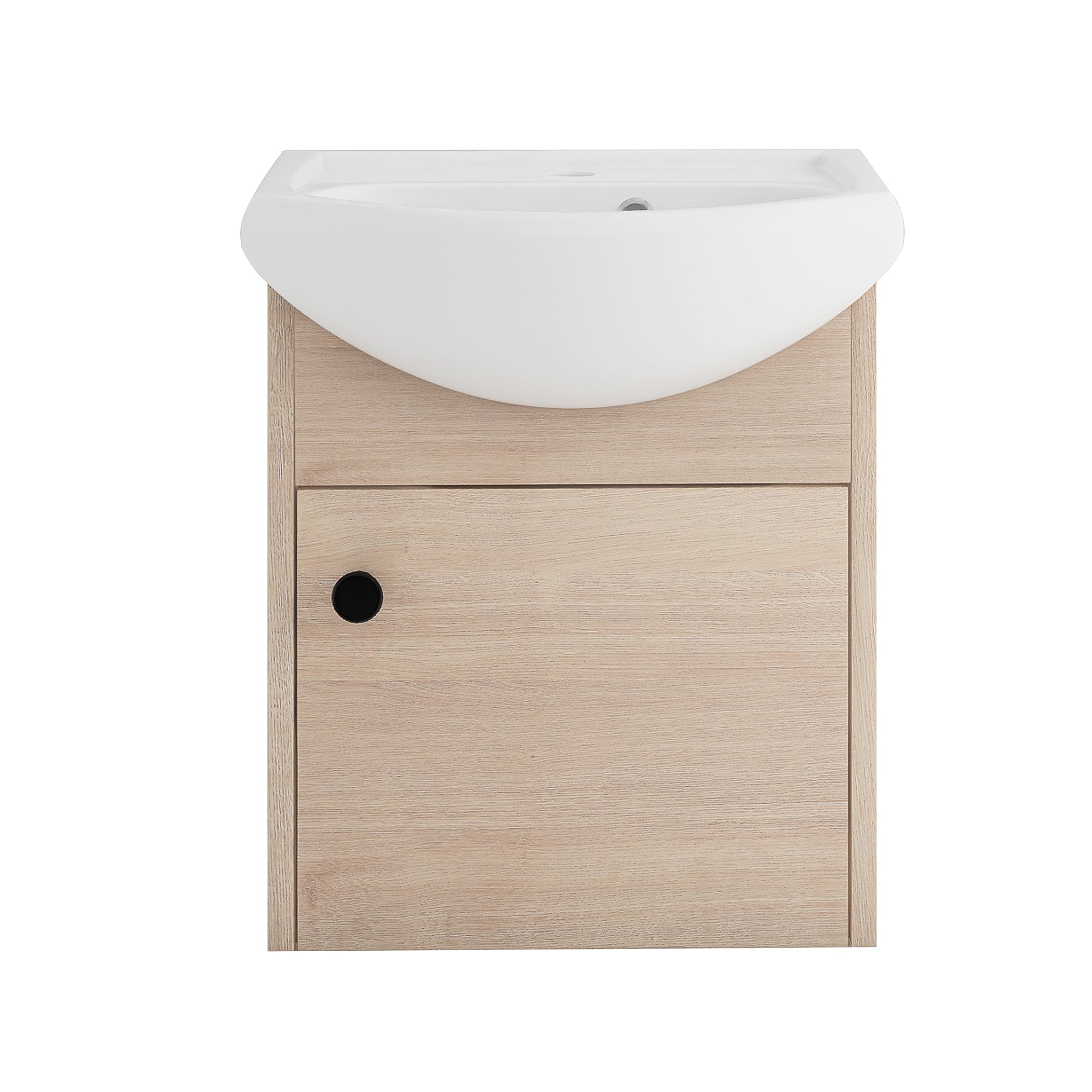 18 inch Plywood Wall-Mounted Bathroom Vanity Set with Integrated Ceramic Sink