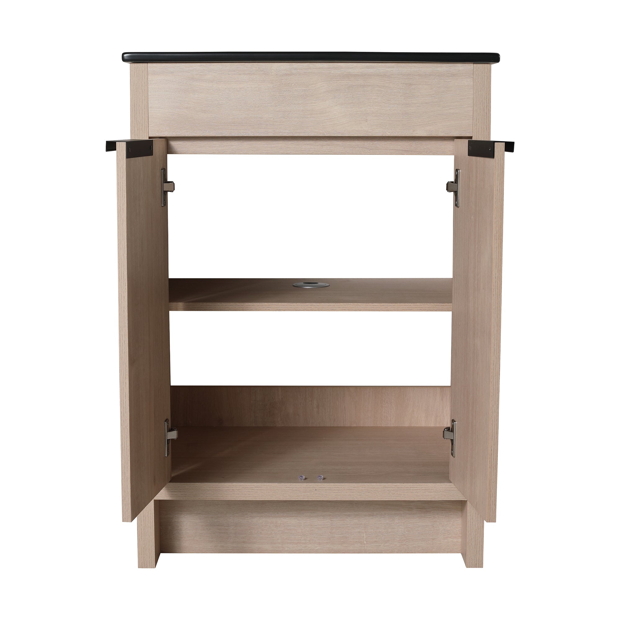 24 in. Freestanding Plywood Bathroom Vanity Set in Plain Light Oak with Integrated Sink