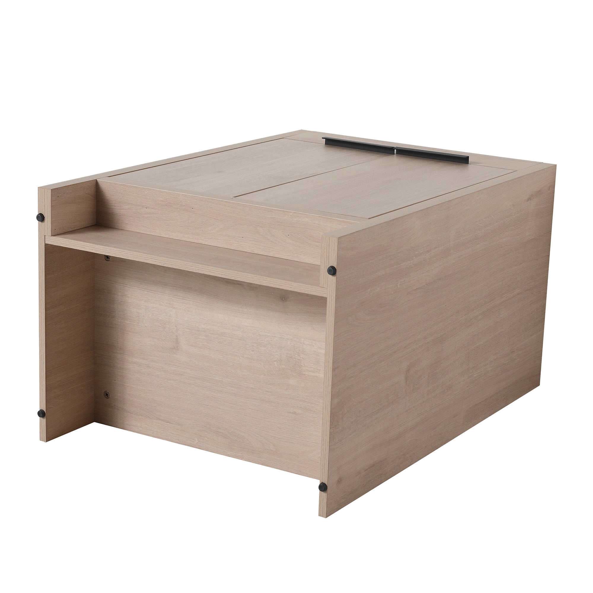 24 in. Freestanding Plywood Bathroom Vanity Set in Plain Light Oak with Integrated Sink